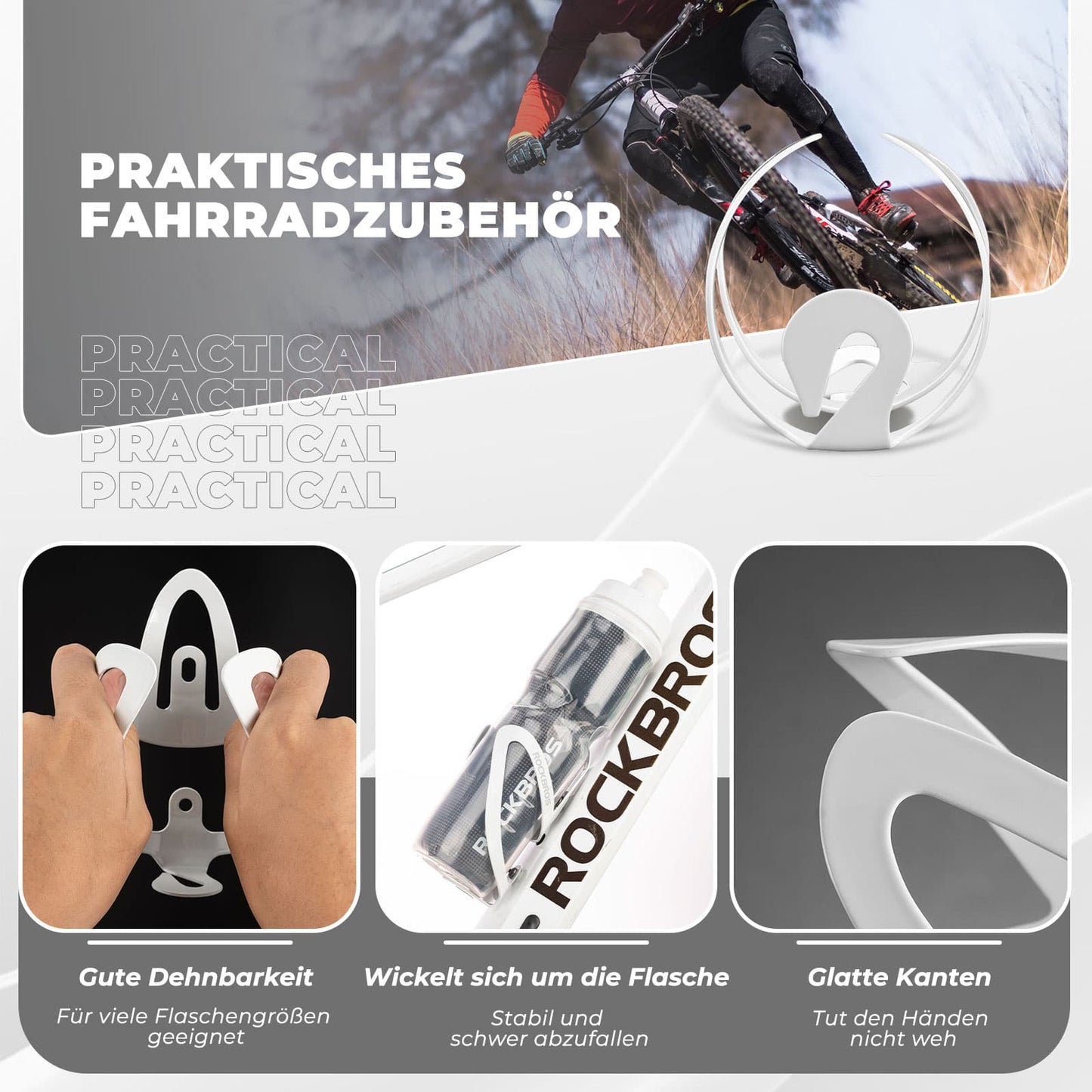 Accesorio portabotellas para bicicleta, ligero y práctico para llevar bebidas en la bicicleta ROCKBROS