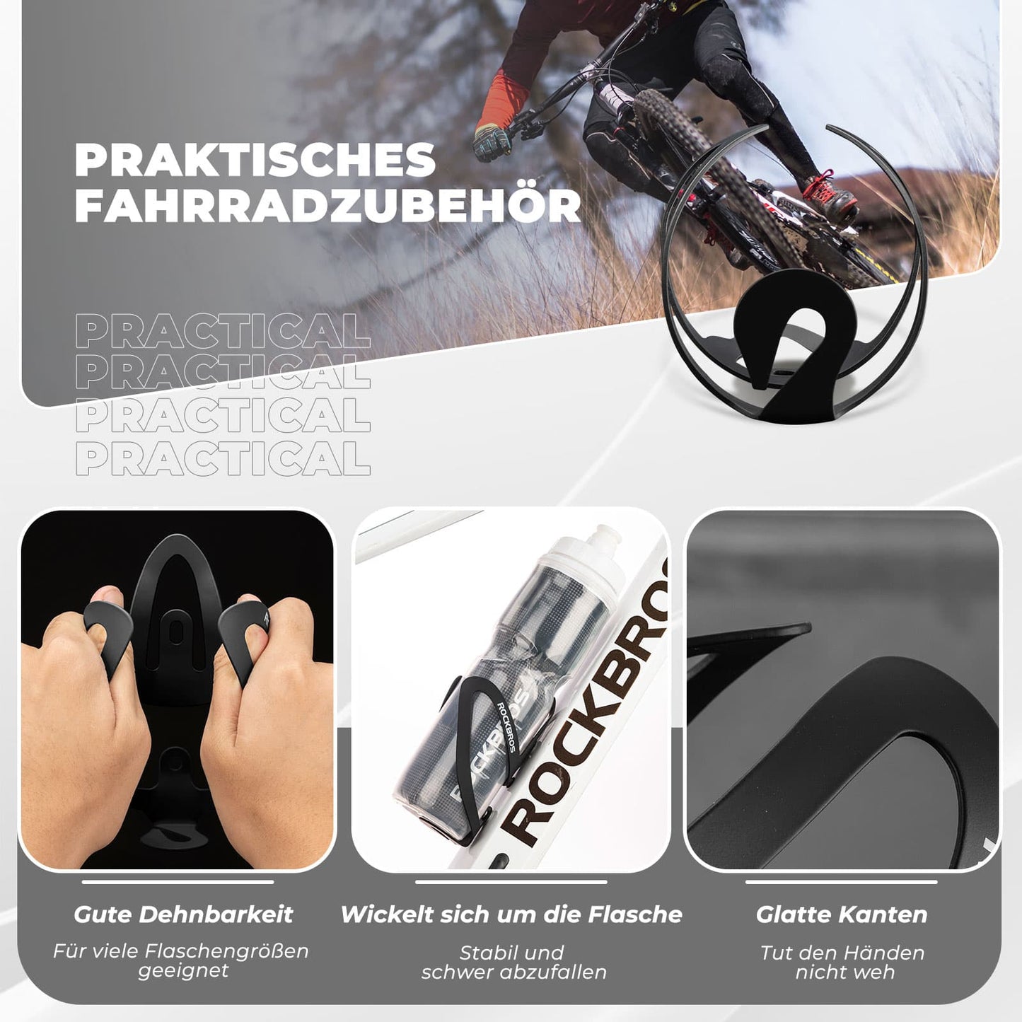 Accesorio portabotellas para bicicleta, ligero y práctico para llevar bebidas en la bicicleta ROCKBROS