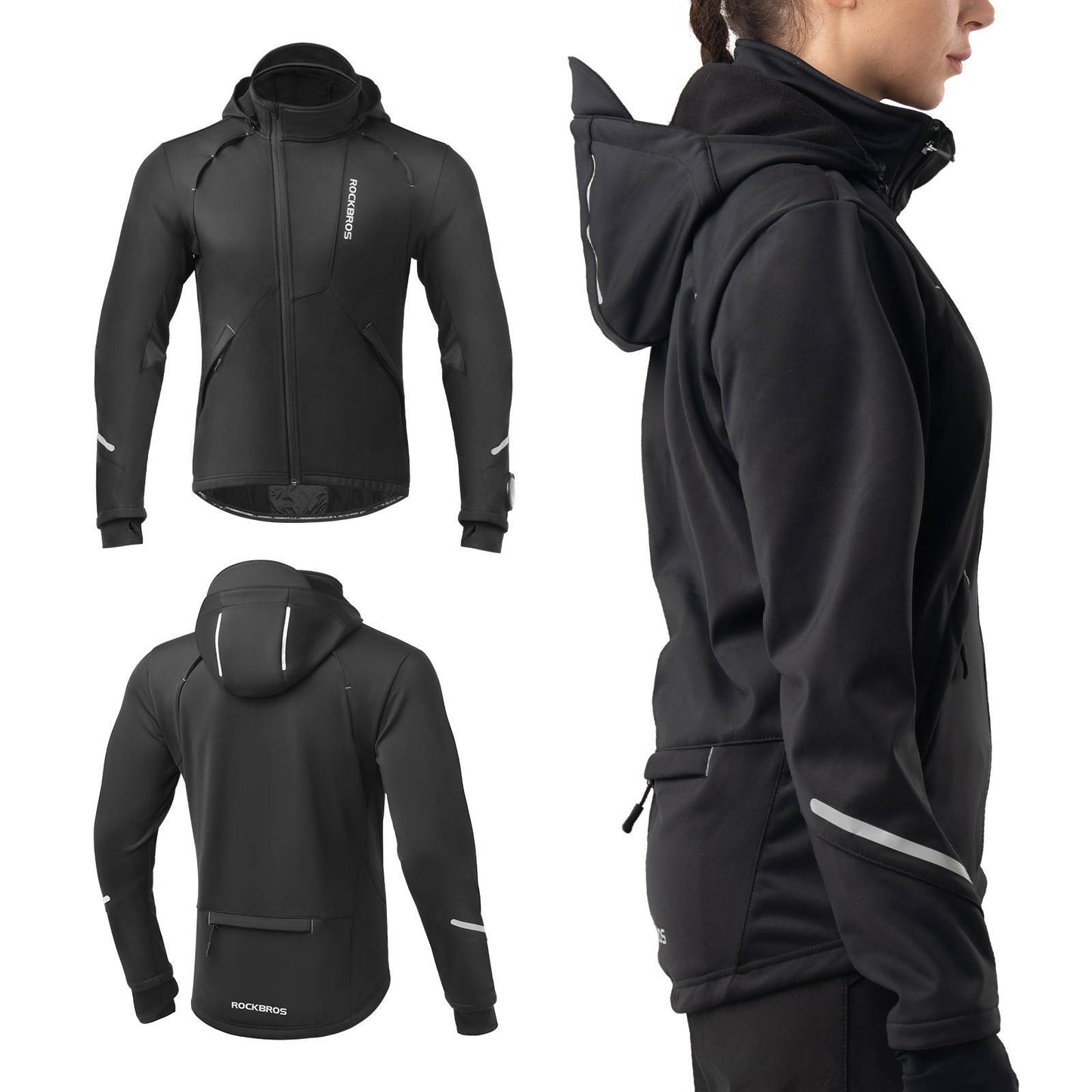 Chaqueta de ciclismo de invierno, resistente al viento, con manejo de pantalla táctil de TPU, ROCKBROS