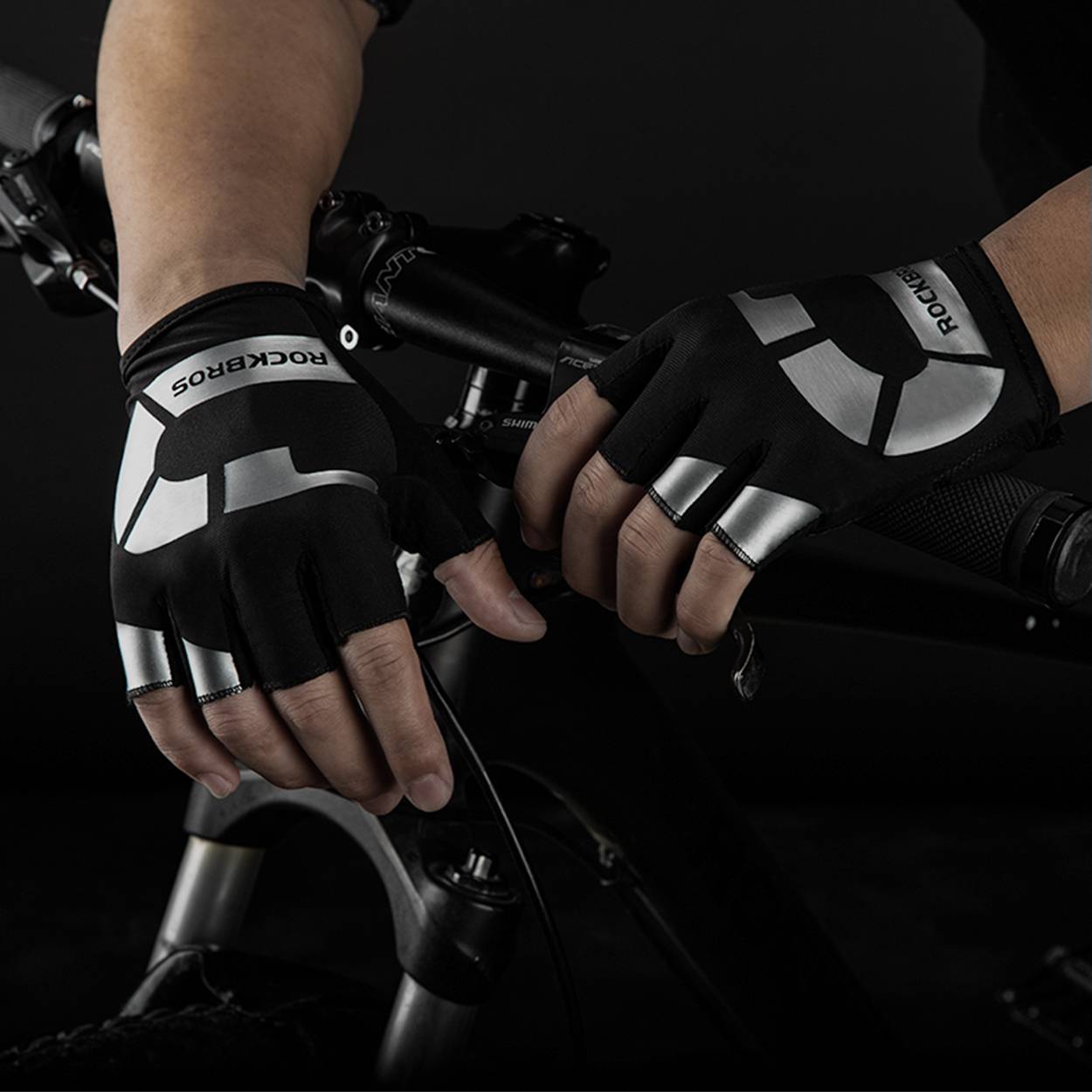 Guantes deportivos de equitación para primavera y otoño, antideslizantes y reflectantes, ROCKBROS