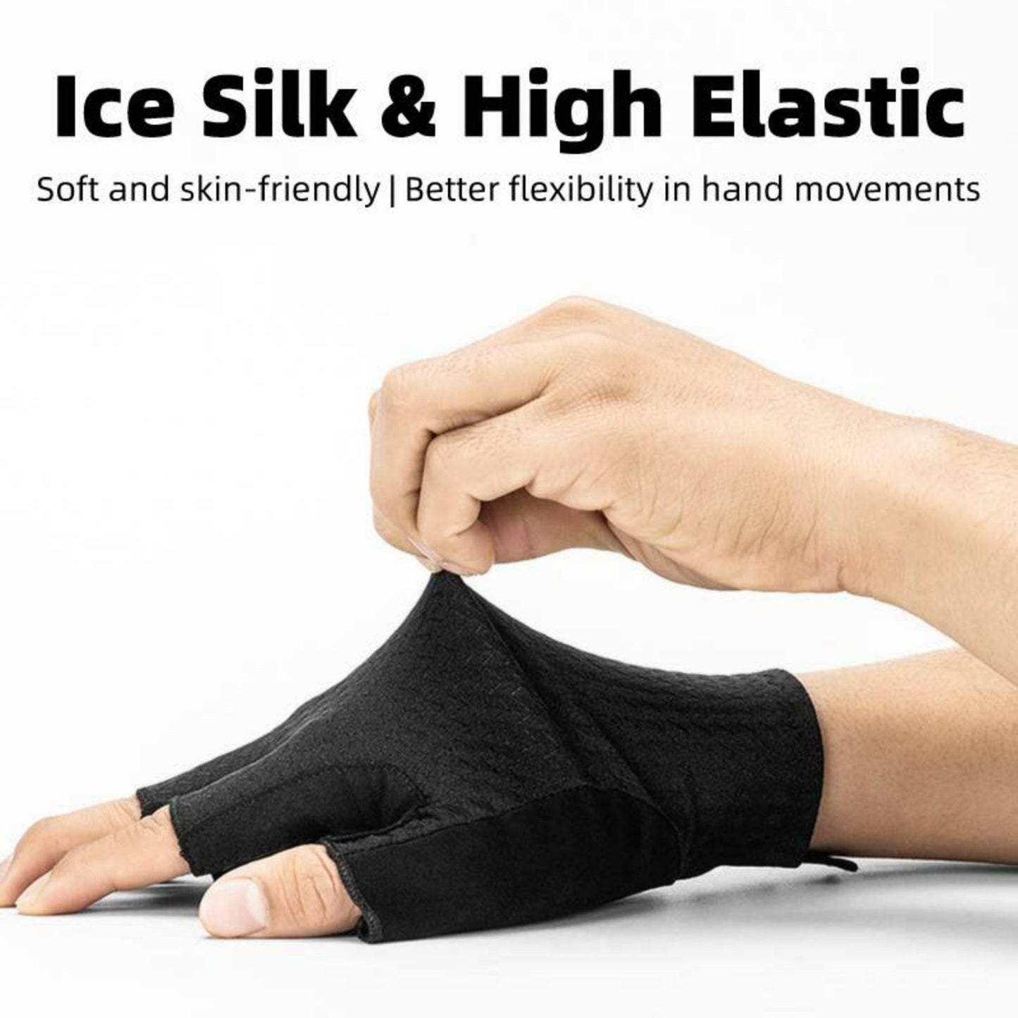 Guantes de equitación de medio dedo antideslizantes con estampado de gel ROCKBROS