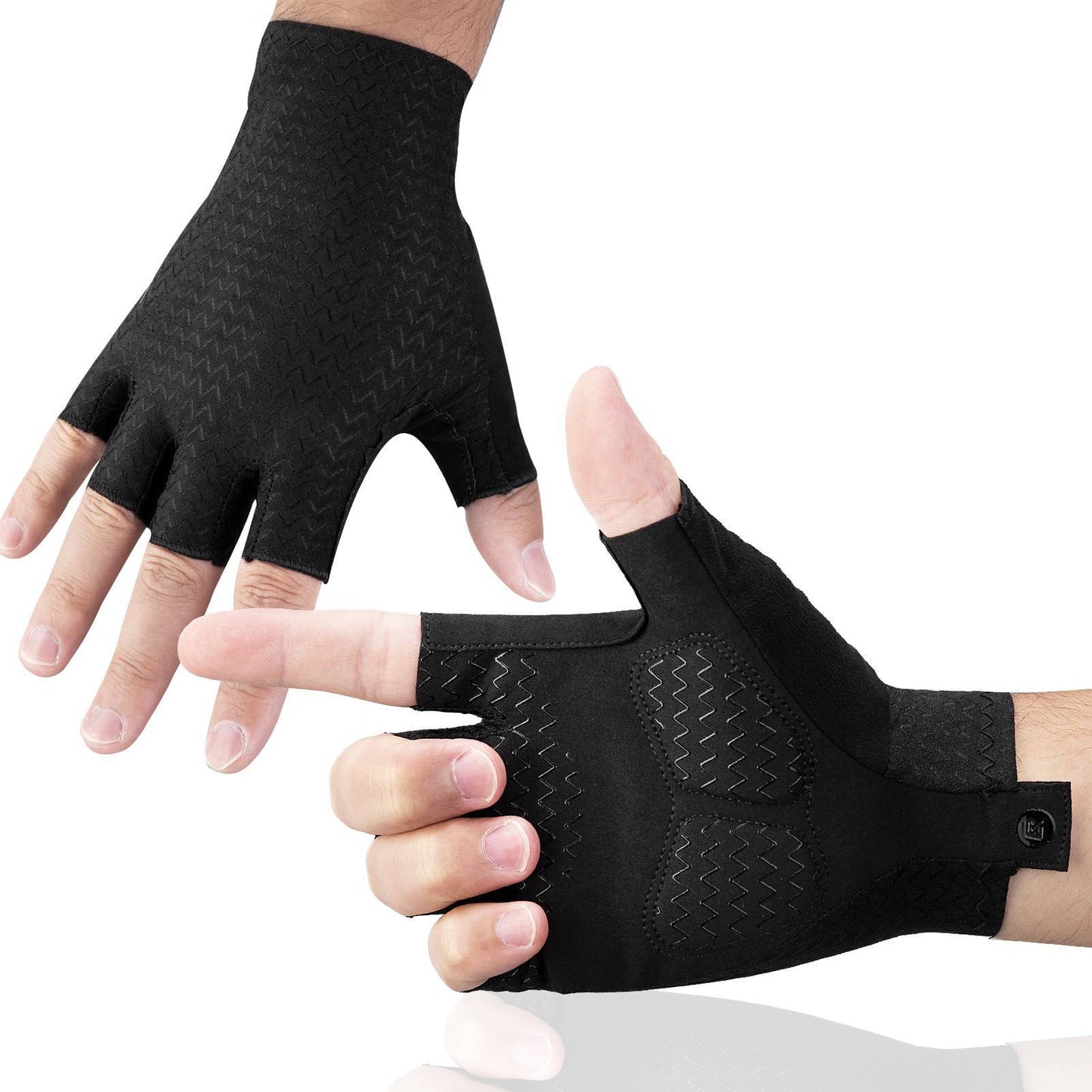 Guantes de equitación de medio dedo antideslizantes con estampado de gel ROCKBROS