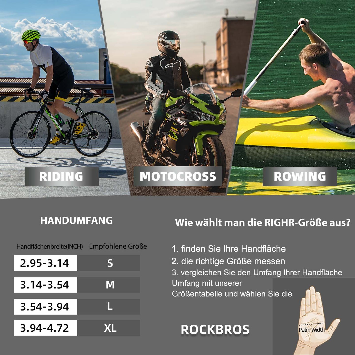 Guantes de equitación de medio dedo antideslizantes con estampado de gel ROCKBROS