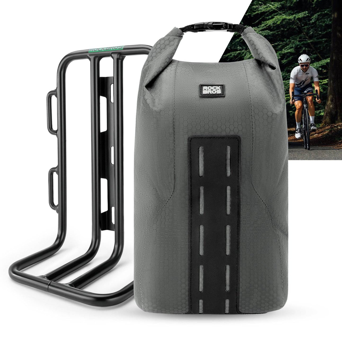 Bolsa de alforja para horquilla delantera, 2,7 L, impermeable, ROCKBROS
