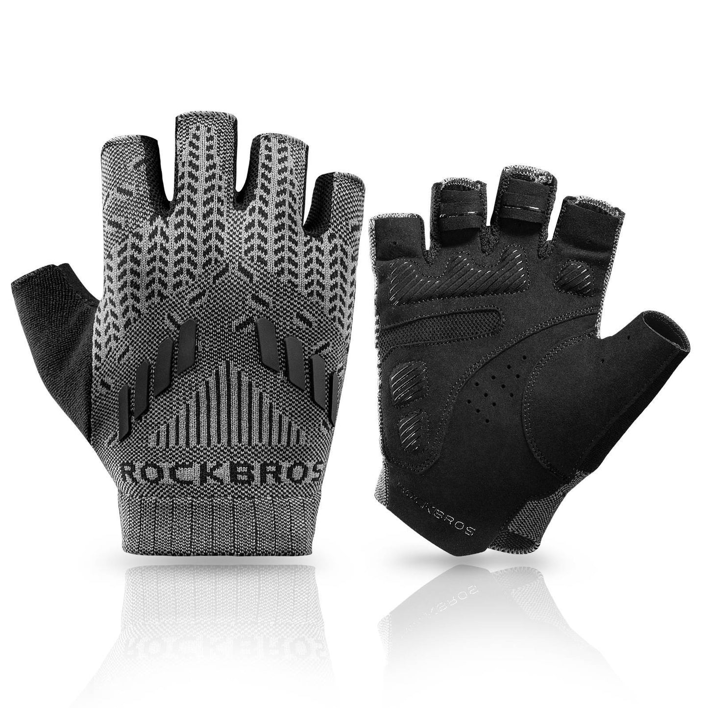 Guantes de ciclismo de medio dedo con absorción de impactos para verano para hombre ROCKBROS