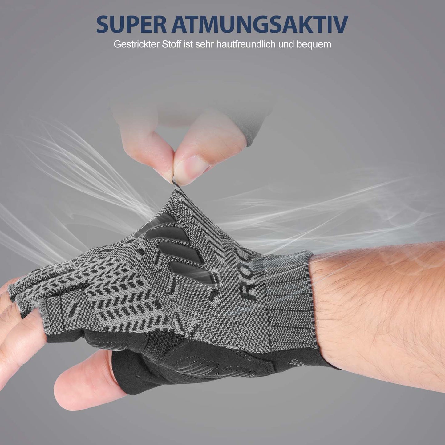Guantes de ciclismo de medio dedo con absorción de impactos para verano para hombre ROCKBROS