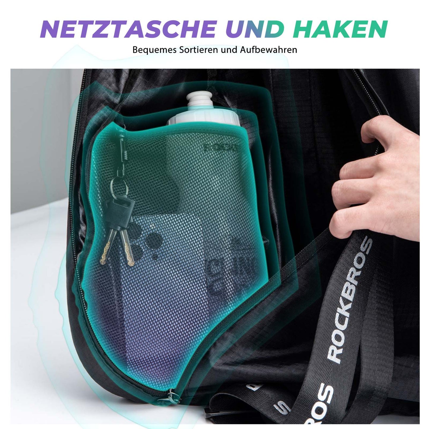 Bolsa para casco de moto, correa de hombro ajustable, ROCKBROS