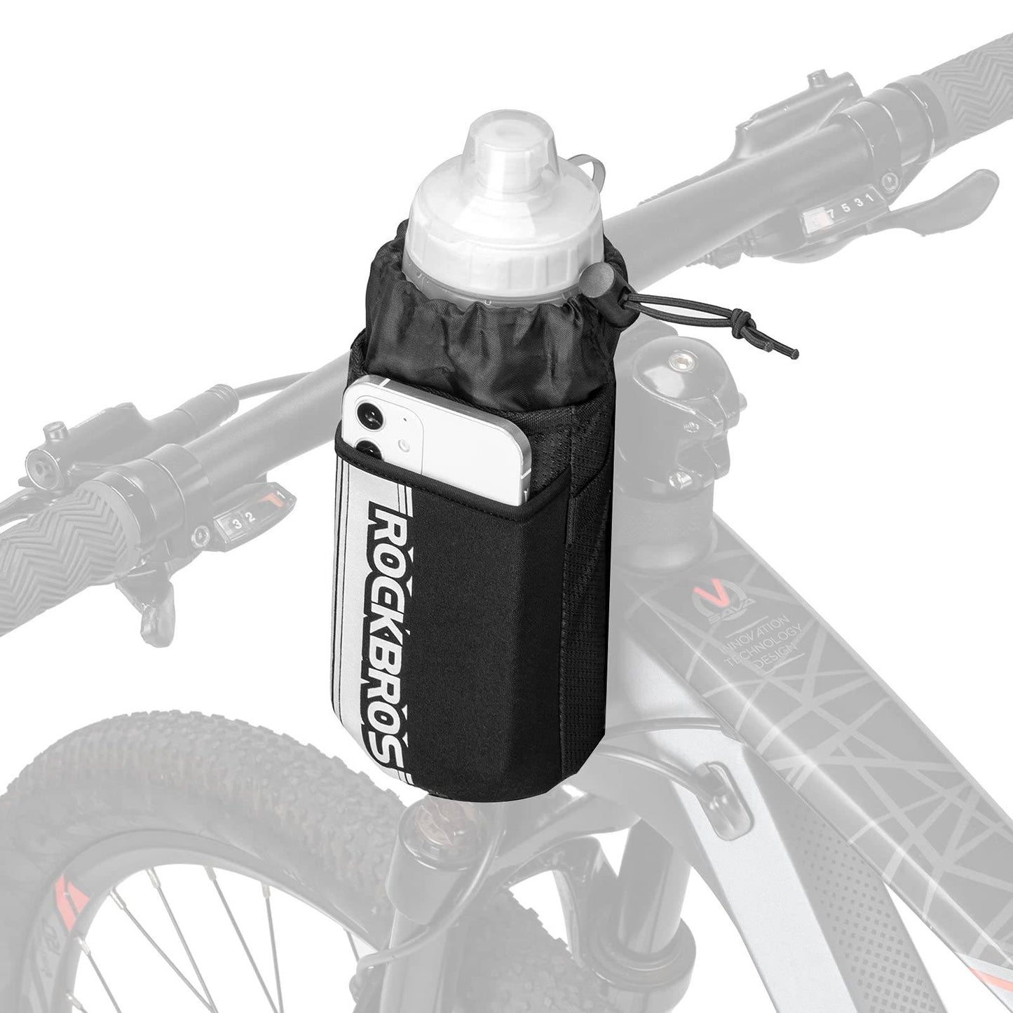 Bolsa térmica para manillar de bicicleta con portabotellas y bolsillo para teléfono móvil ROCKBROS