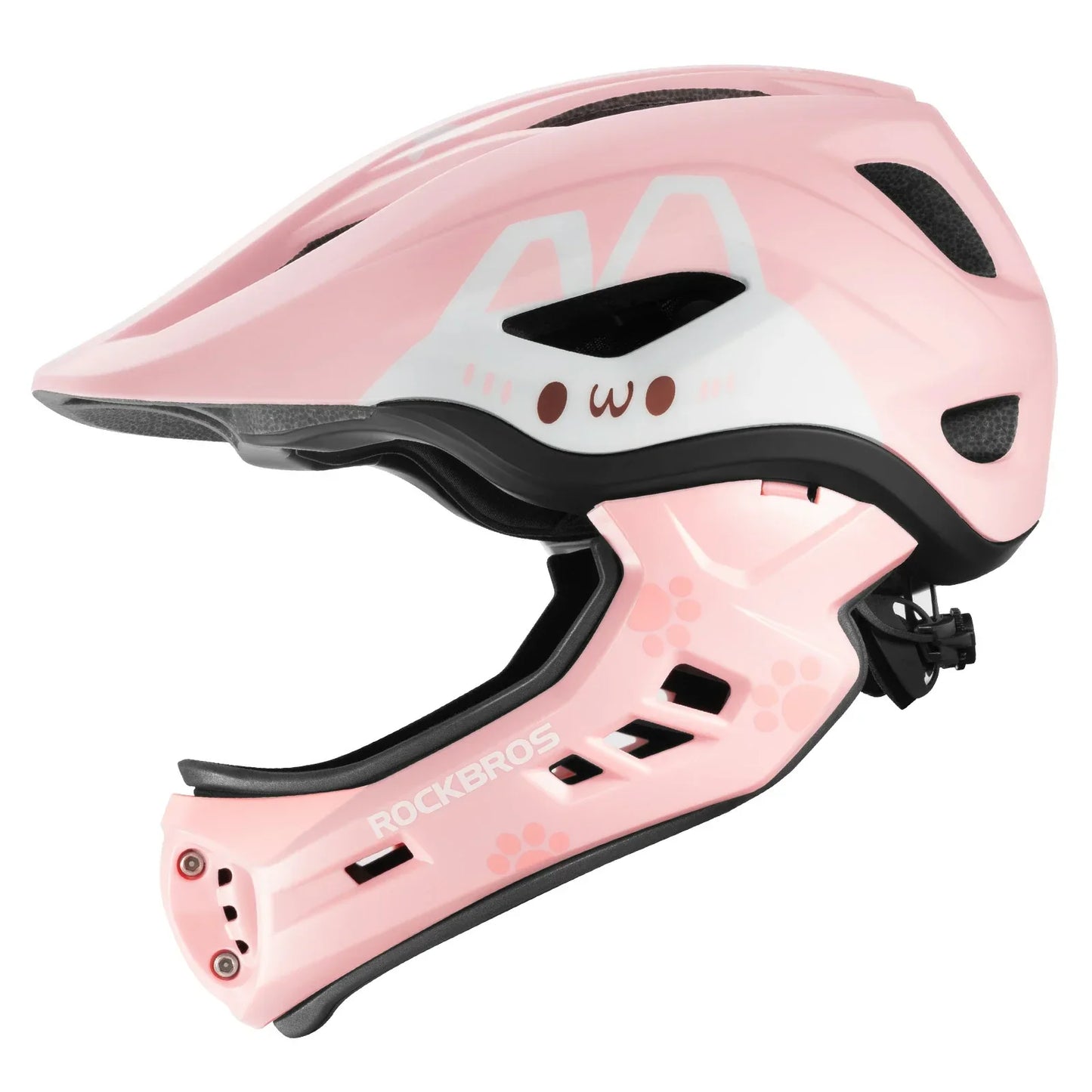 Casco integral de dibujos animados para niños con mentonera extraíble ROCKBROS