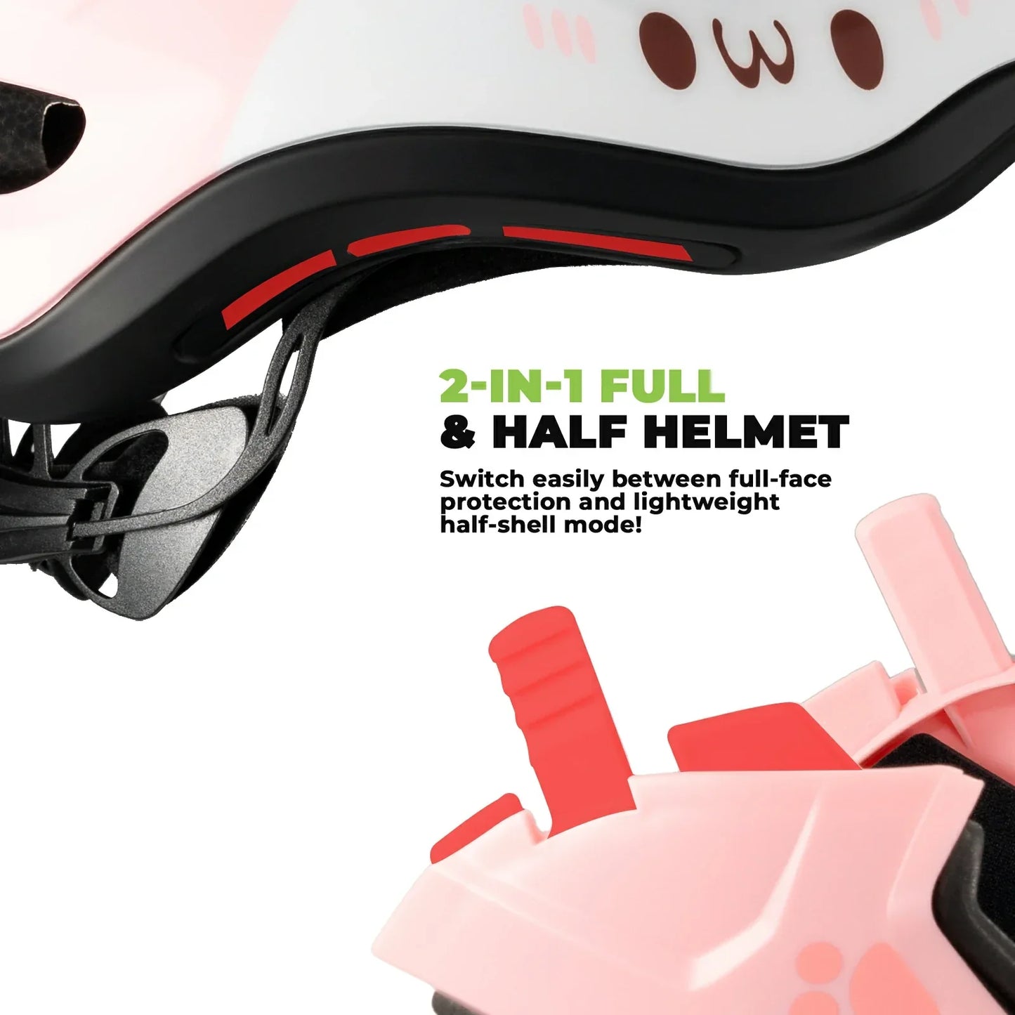 Casco integral de dibujos animados para niños con mentonera extraíble ROCKBROS