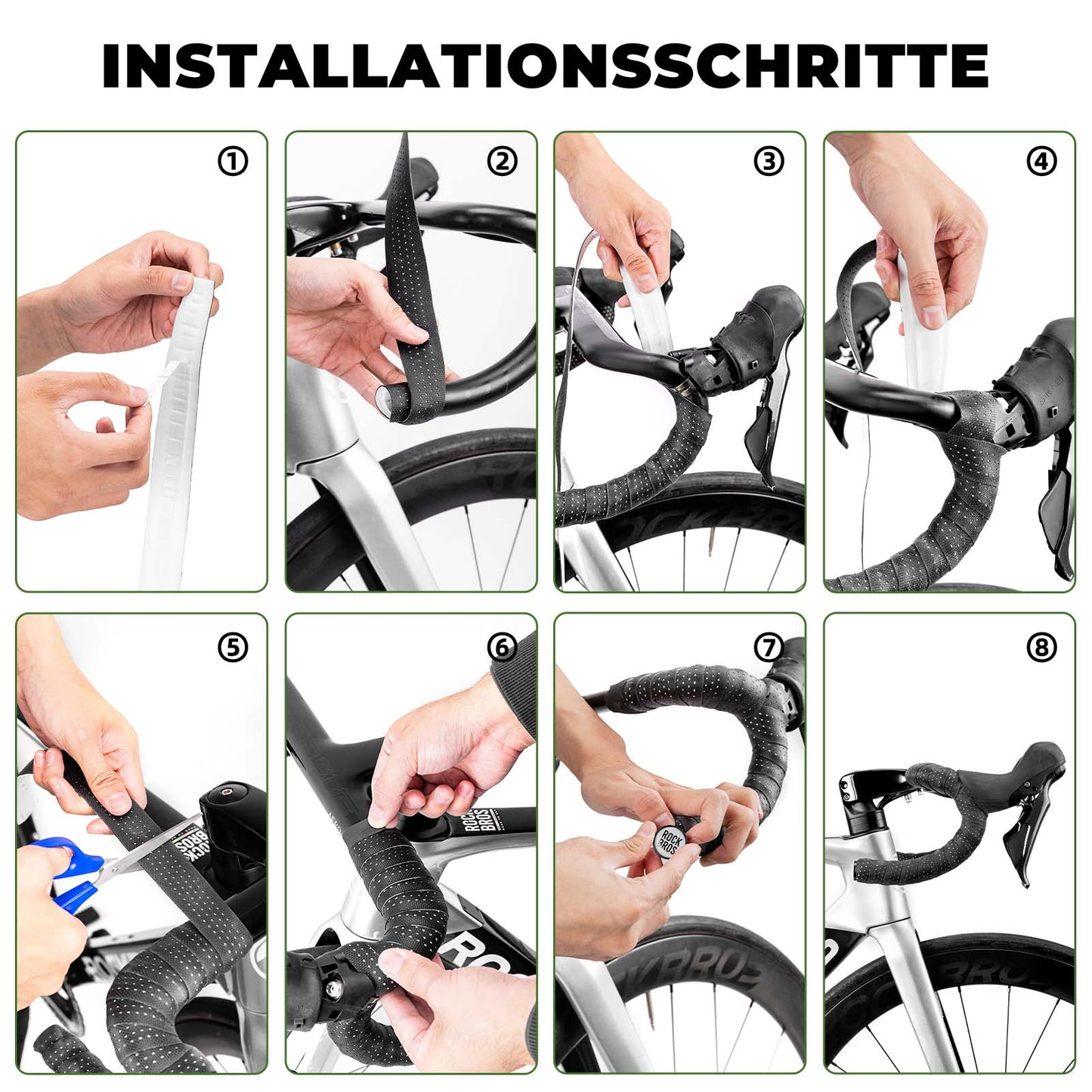 Cinta para manillar de bicicleta de carretera, antideslizante, amortiguadora, 2 rollos, ROCKBROS