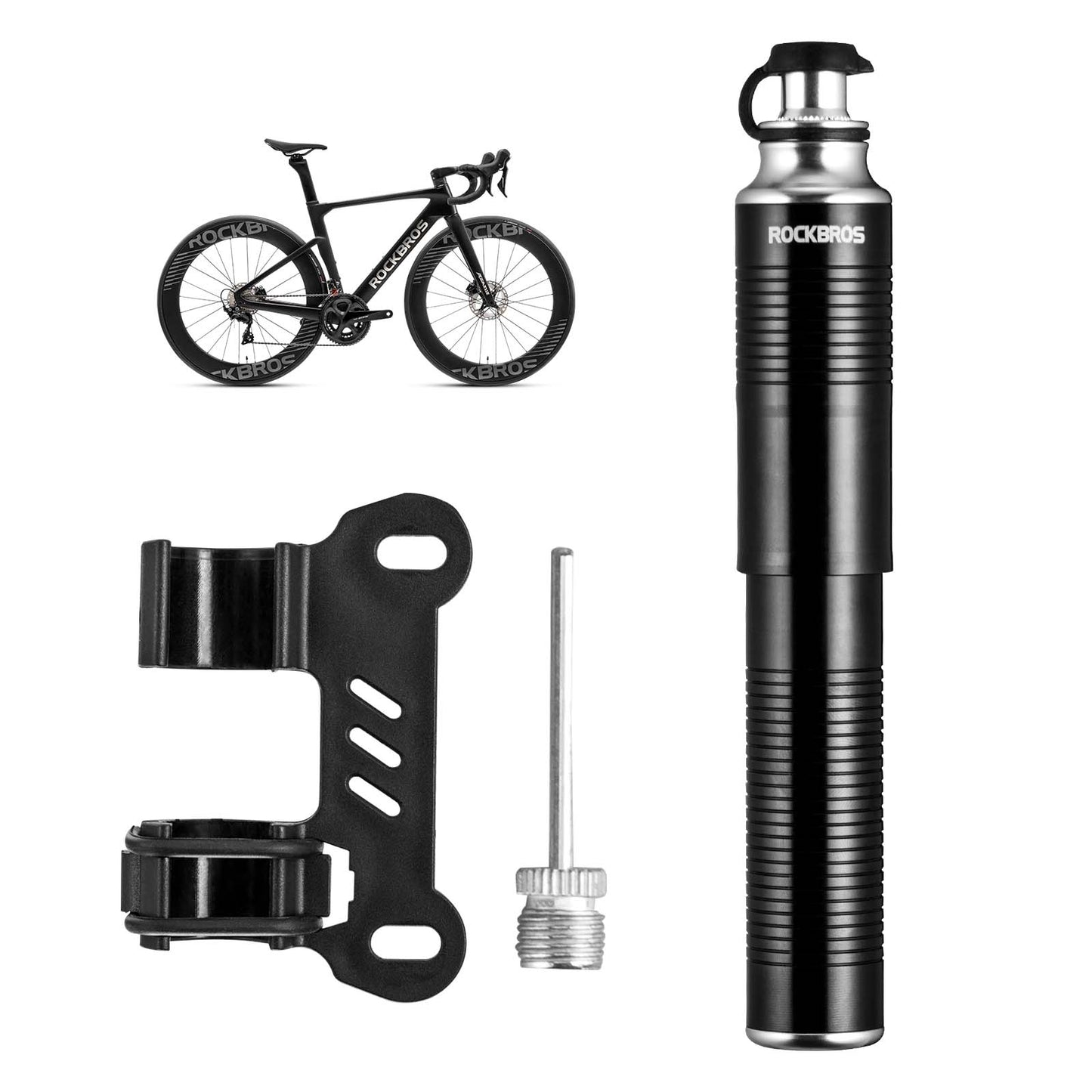 Bomba manual de aluminio ROCKBROS para válvulas Schrader y Presta