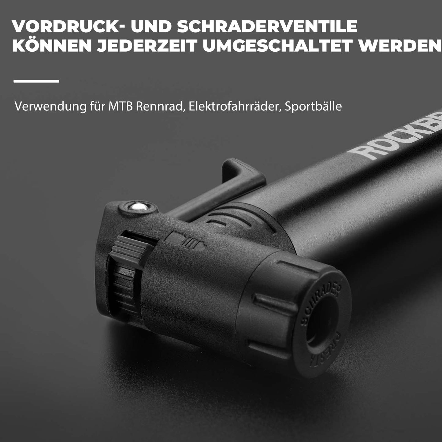 Mini bomba de aire para bicicleta con llave de trinquete 80 PSI aluminio ROCKBROS