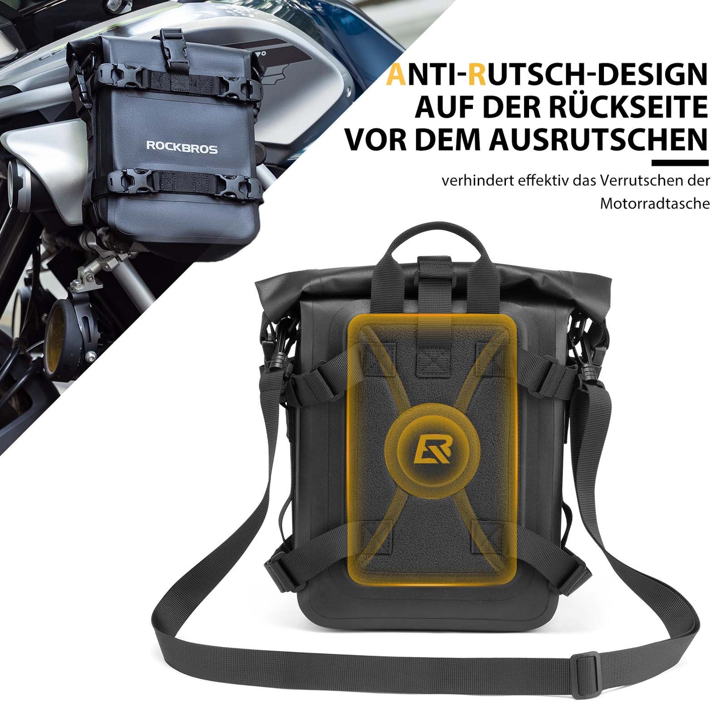 Bolsa lateral para motocicleta, impermeable, bolsa de alforja, 5L, negra, ROCKBROS