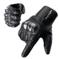 Guantes de moto, pantalla táctil, cuero, dedos completos, transpirables, ROCKBROS