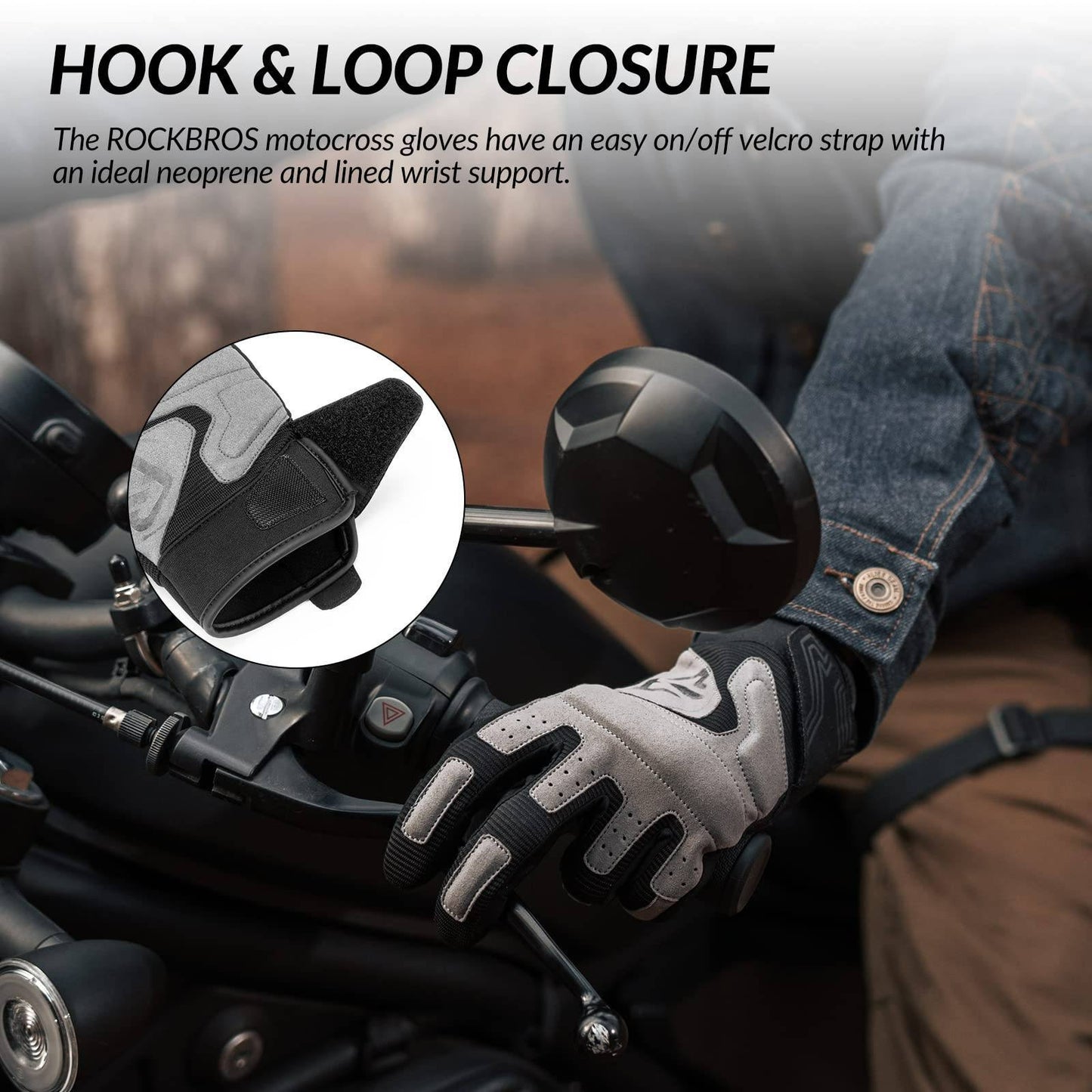 Guantes de motocicleta, resistentes al viento y con pantalla táctil para hombre, ROCKBROS