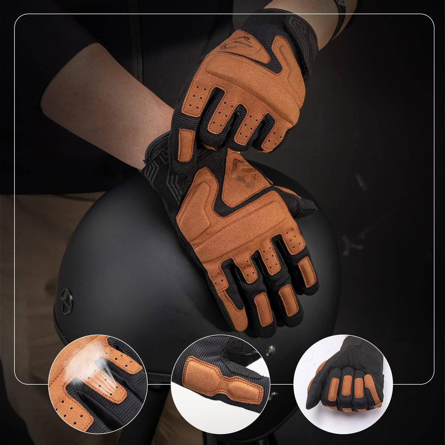 Guantes de motocicleta, resistentes al viento y con pantalla táctil para hombre, ROCKBROS