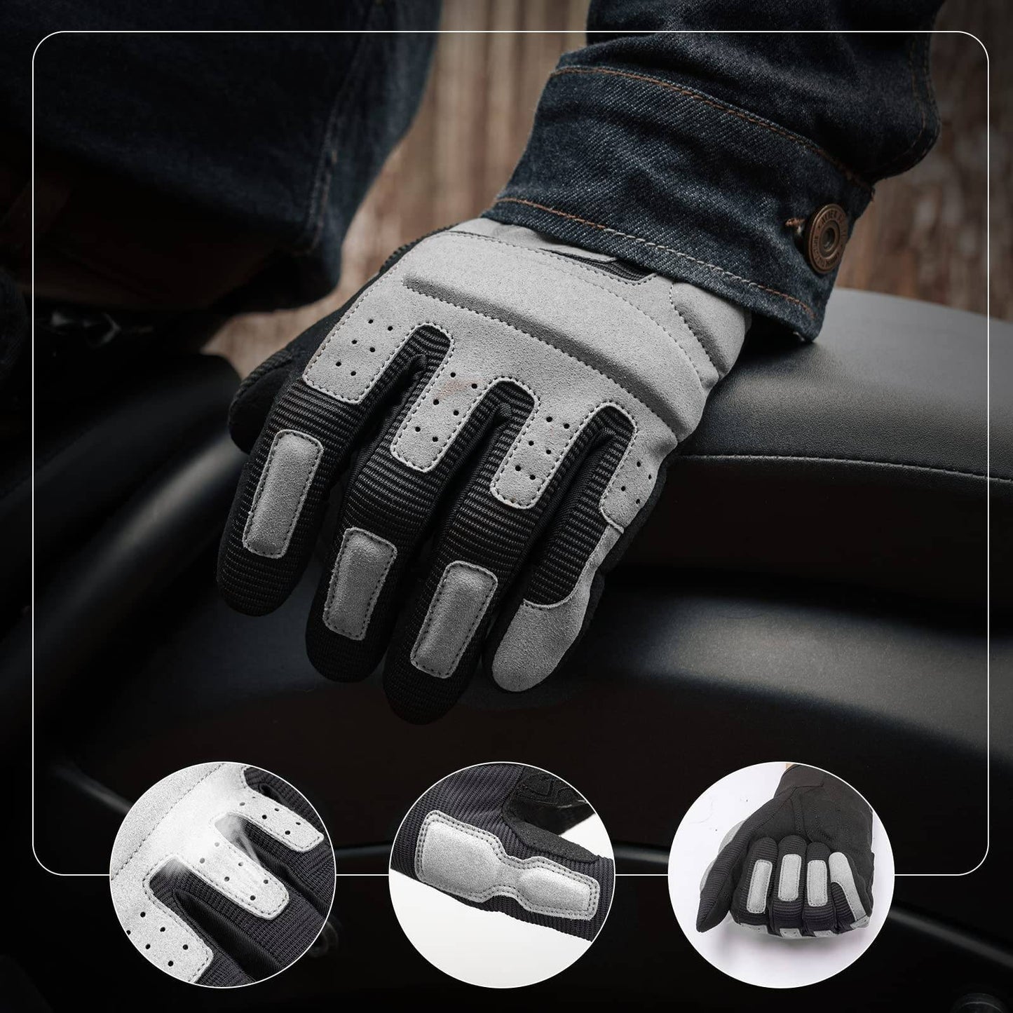 Guantes de motocicleta, resistentes al viento y con pantalla táctil para hombre, ROCKBROS