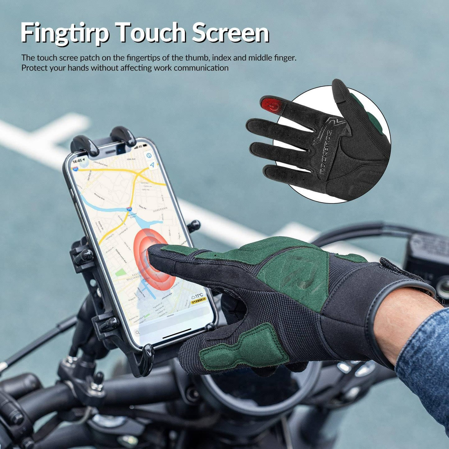 Guantes de motocicleta, resistentes al viento y con pantalla táctil para hombre, ROCKBROS