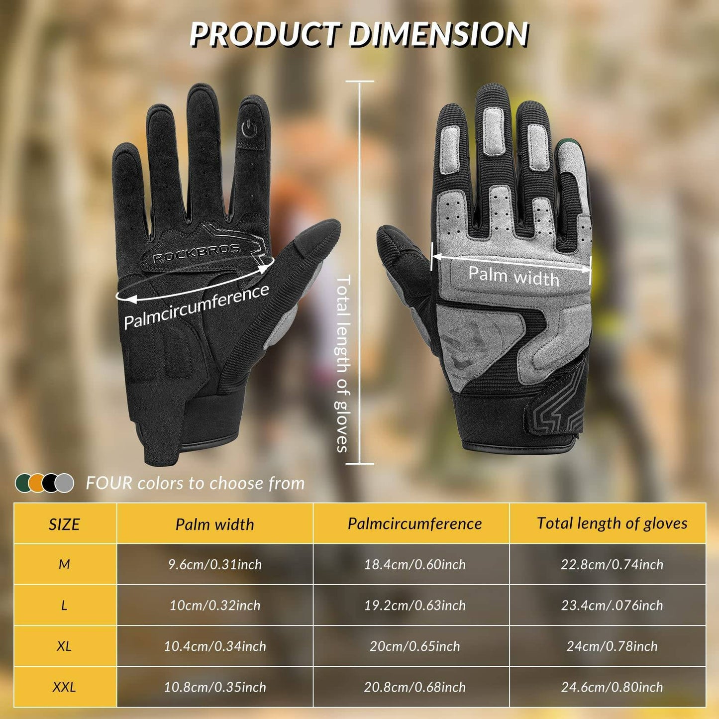 Guantes de motocicleta, resistentes al viento y con pantalla táctil para hombre, ROCKBROS
