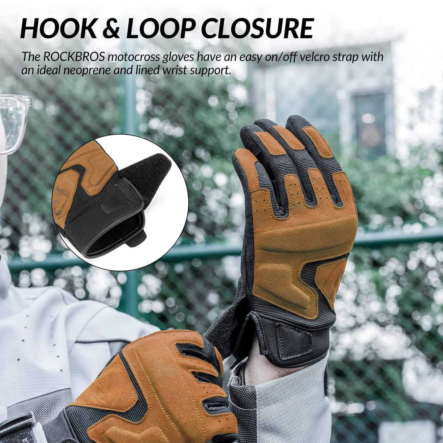 Guantes de motocicleta, resistentes al viento y con pantalla táctil para hombre, ROCKBROS