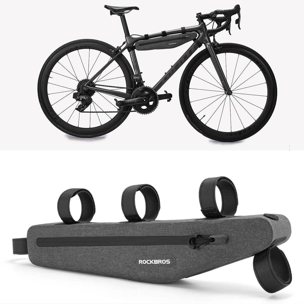 Bolsa de bicicleta multifuncional, 100% impermeable, 1,5L, ROCKBROS