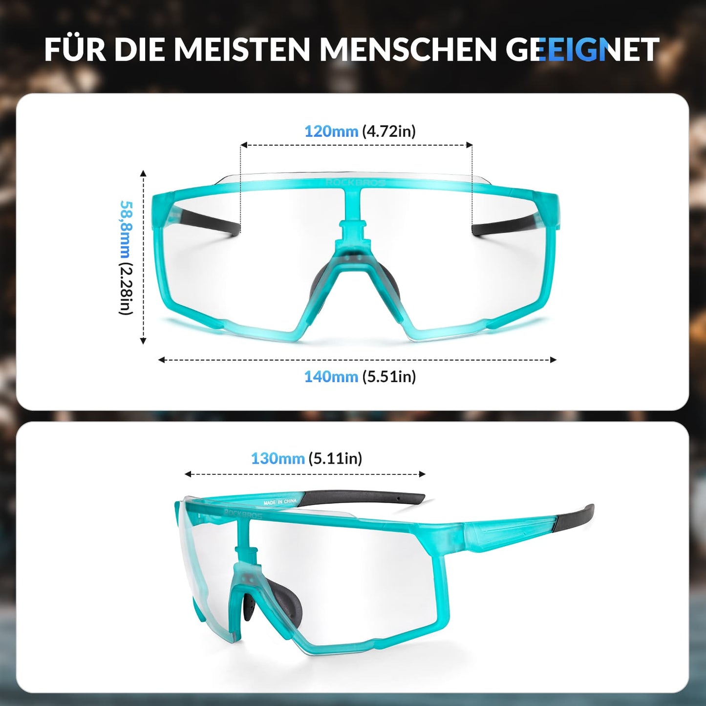Gafas de ciclismo fotocromáticas HD para actividades al aire libre, azules, ROCKBROS