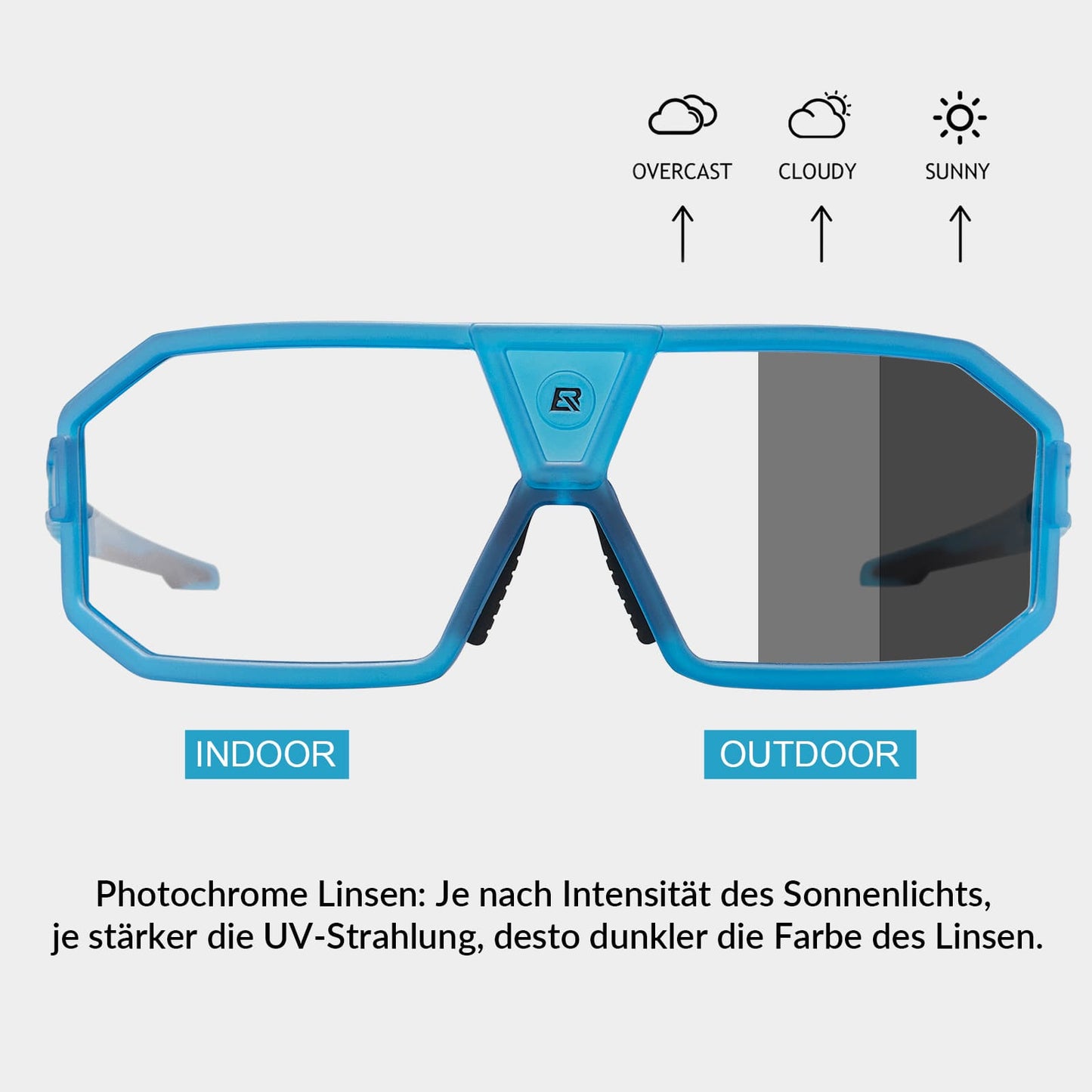 Gafas de sol fotocromáticas protección UV400 gafas de ciclismo unisex azules ROCKBROS
