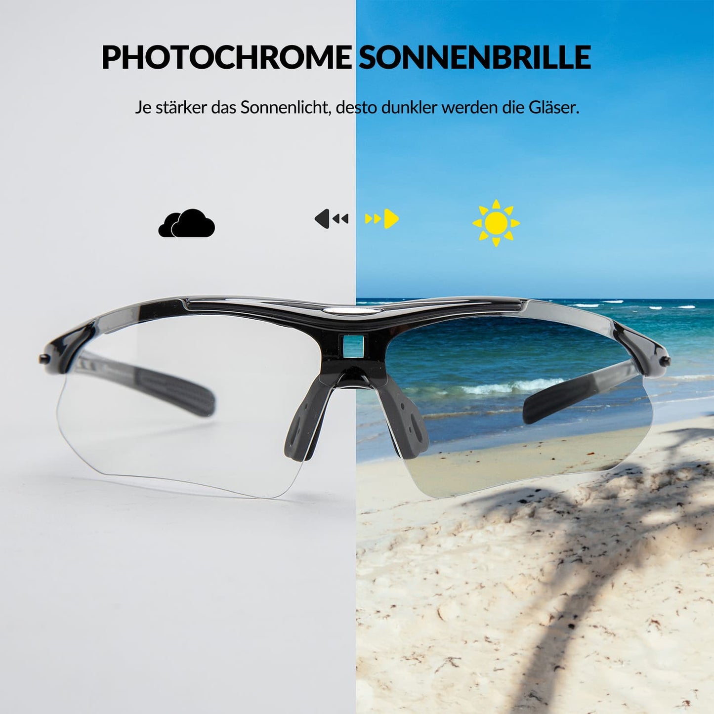 Gafas deportivas fotocromáticas con diadema elástica intercambiable ROCKBROS