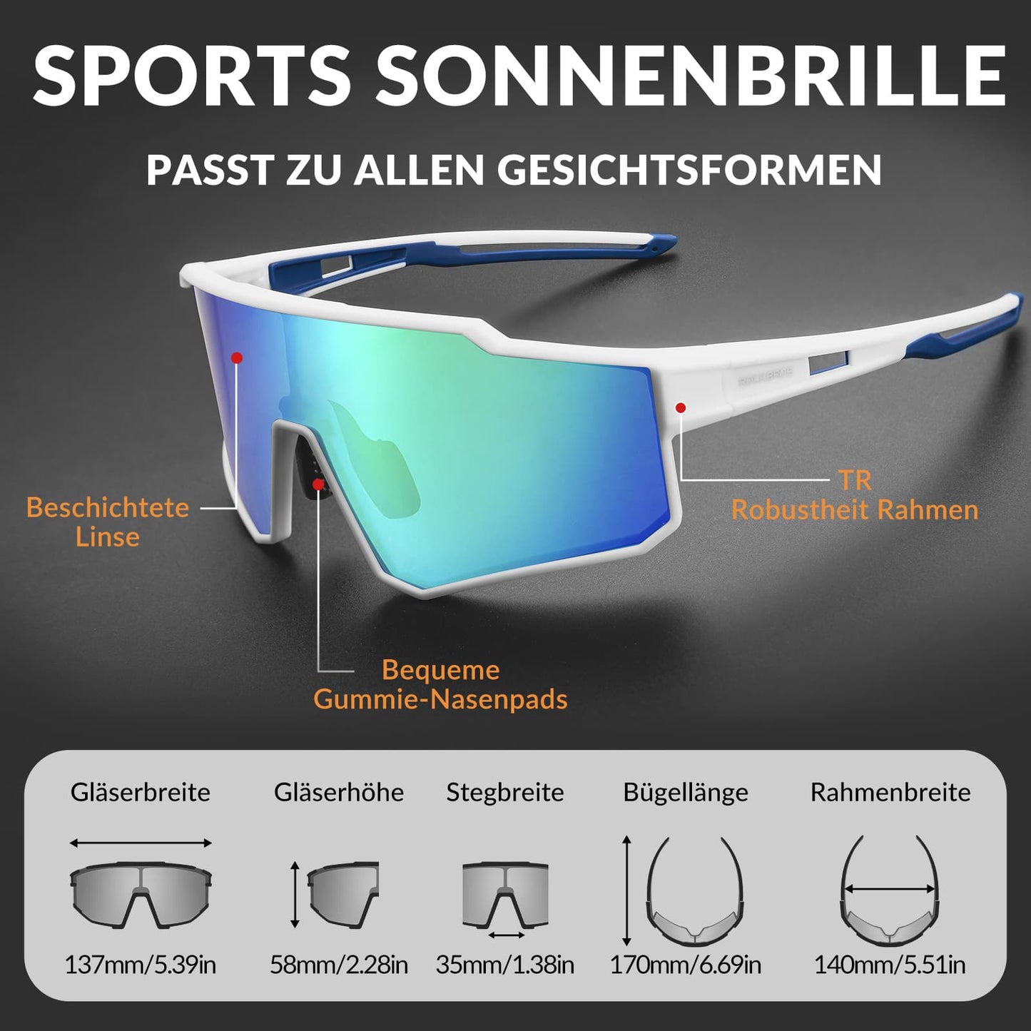 Gafas de sol polarizadas para ciclismo, gafas de sol deportivas para deportes al aire libre, ROCKBROS