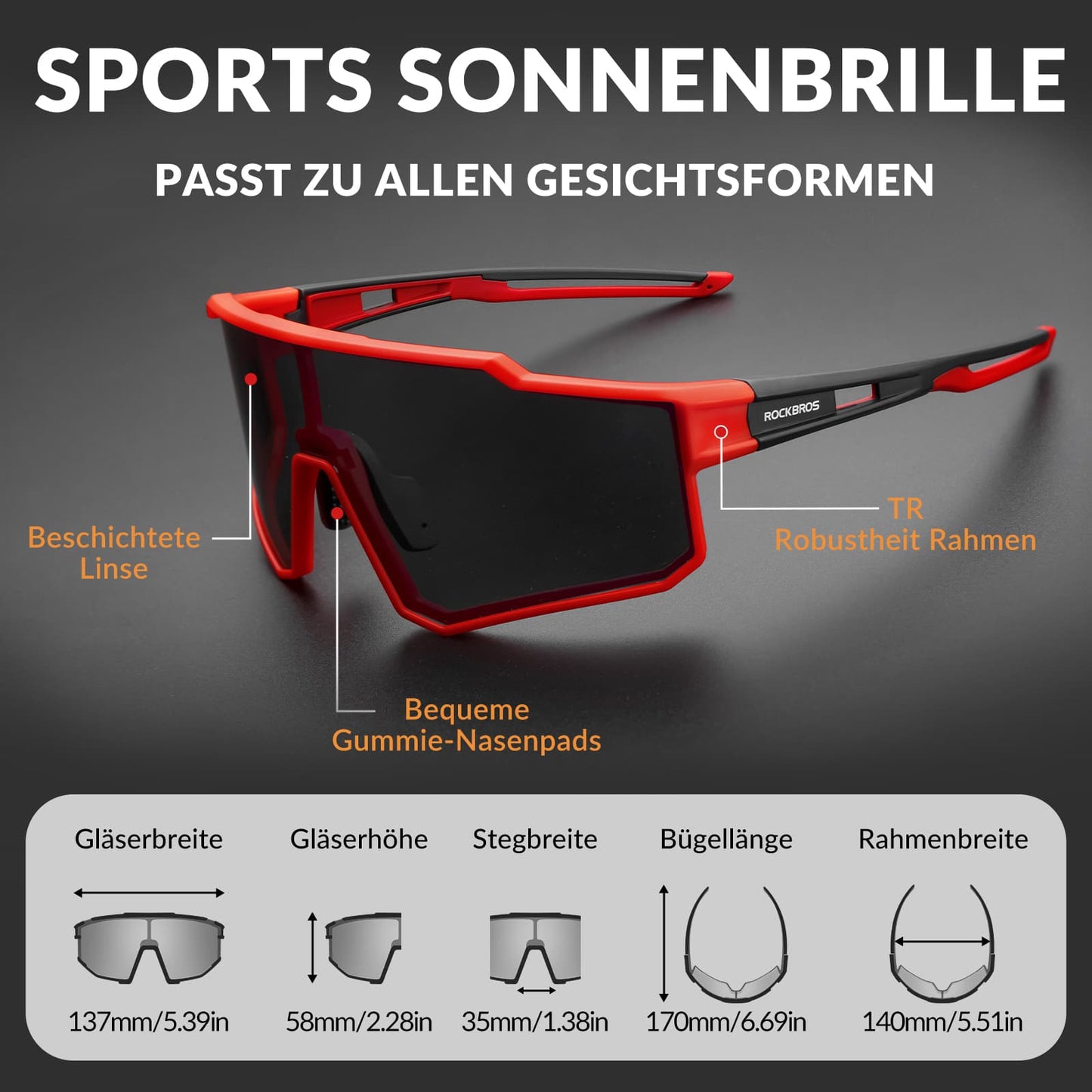 Gafas de sol polarizadas para ciclismo, gafas de sol deportivas para deportes al aire libre, ROCKBROS