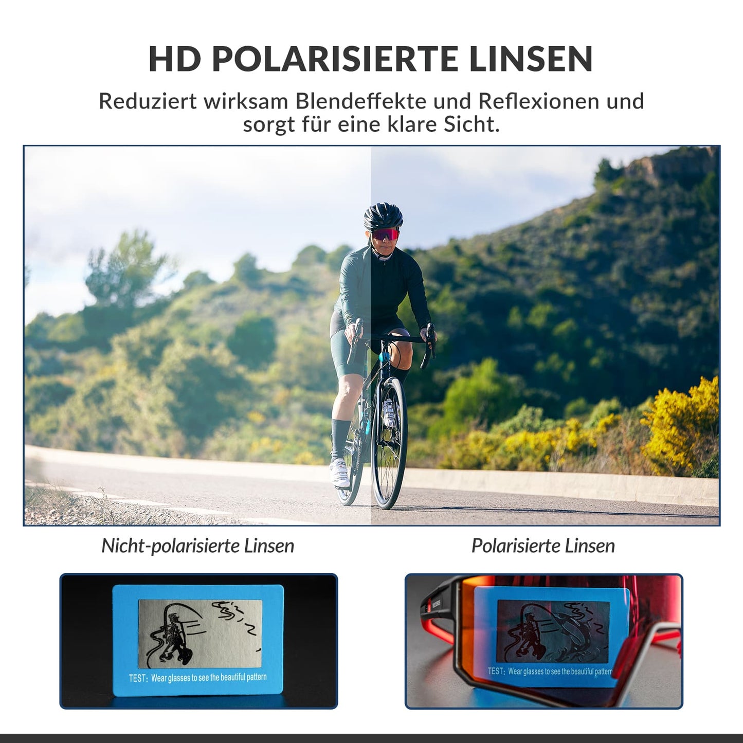 Gafas de sol polarizadas para ciclismo, gafas de sol deportivas para deportes al aire libre, ROCKBROS