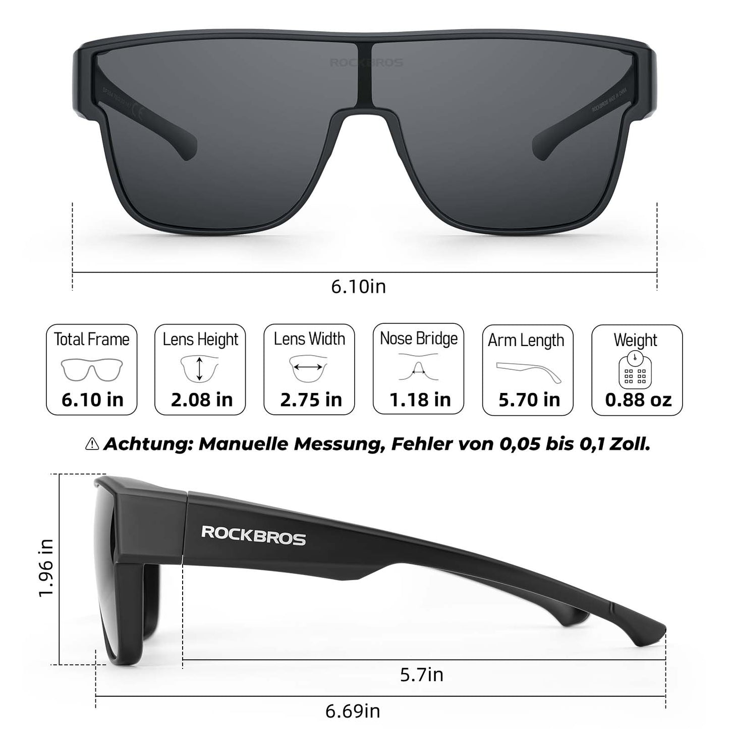 Gafas de ciclismo polarizadas, gafas de visión corta, gafas protectoras, gafas deportivas unisex, ROCKBROS