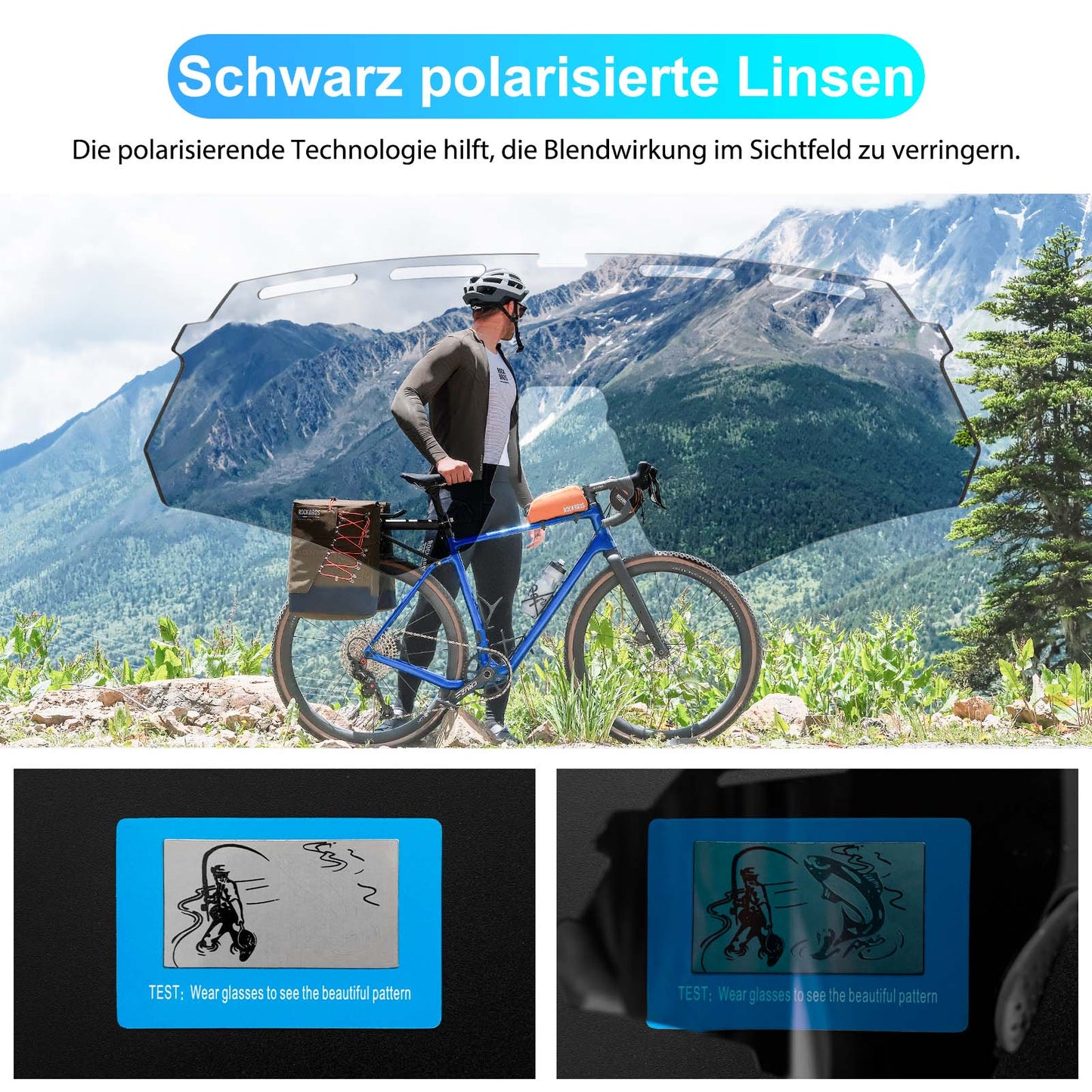 Gafas de ciclismo polarizadas con 4 lentes intercambiables ROCKBROS