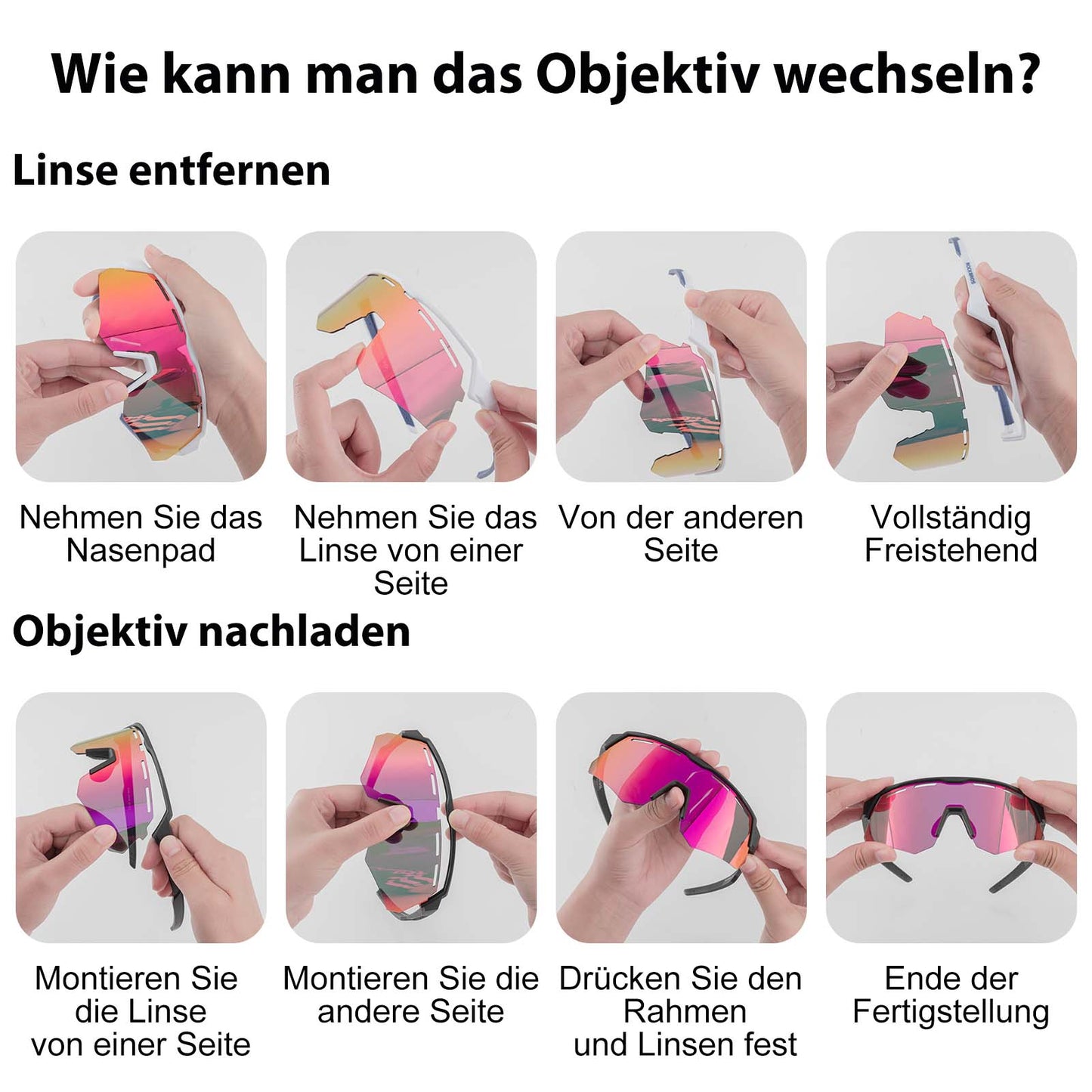 Gafas de ciclismo polarizadas con 4 lentes intercambiables ROCKBROS