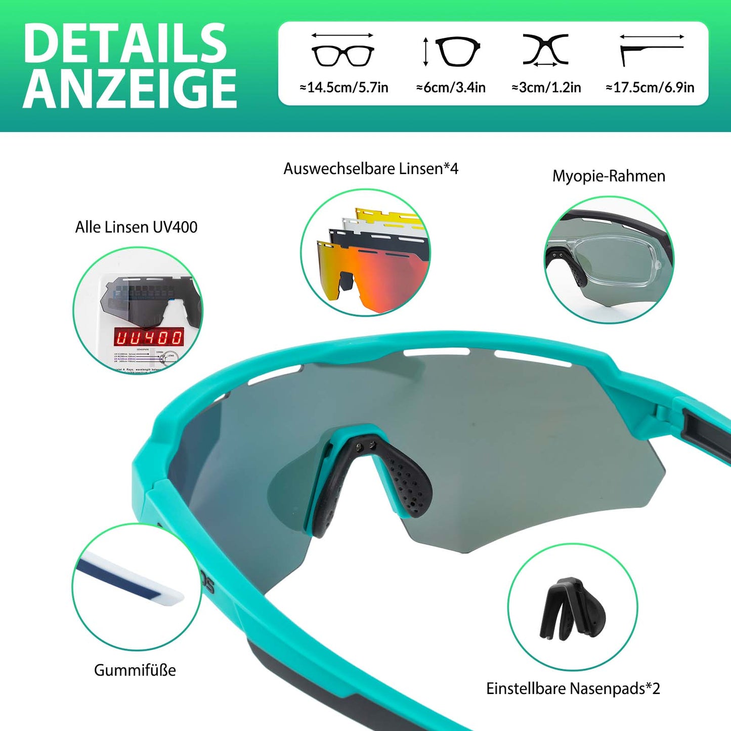 Gafas de ciclismo polarizadas con 4 lentes intercambiables ROCKBROS
