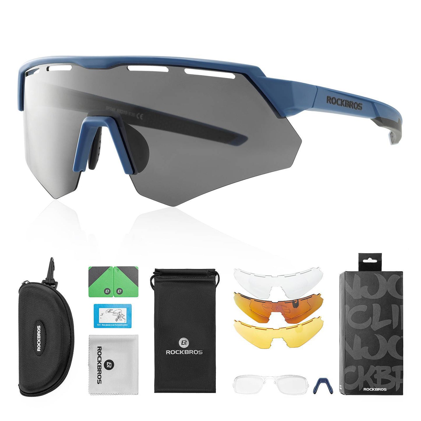 Gafas de ciclismo polarizadas con 4 lentes intercambiables ROCKBROS