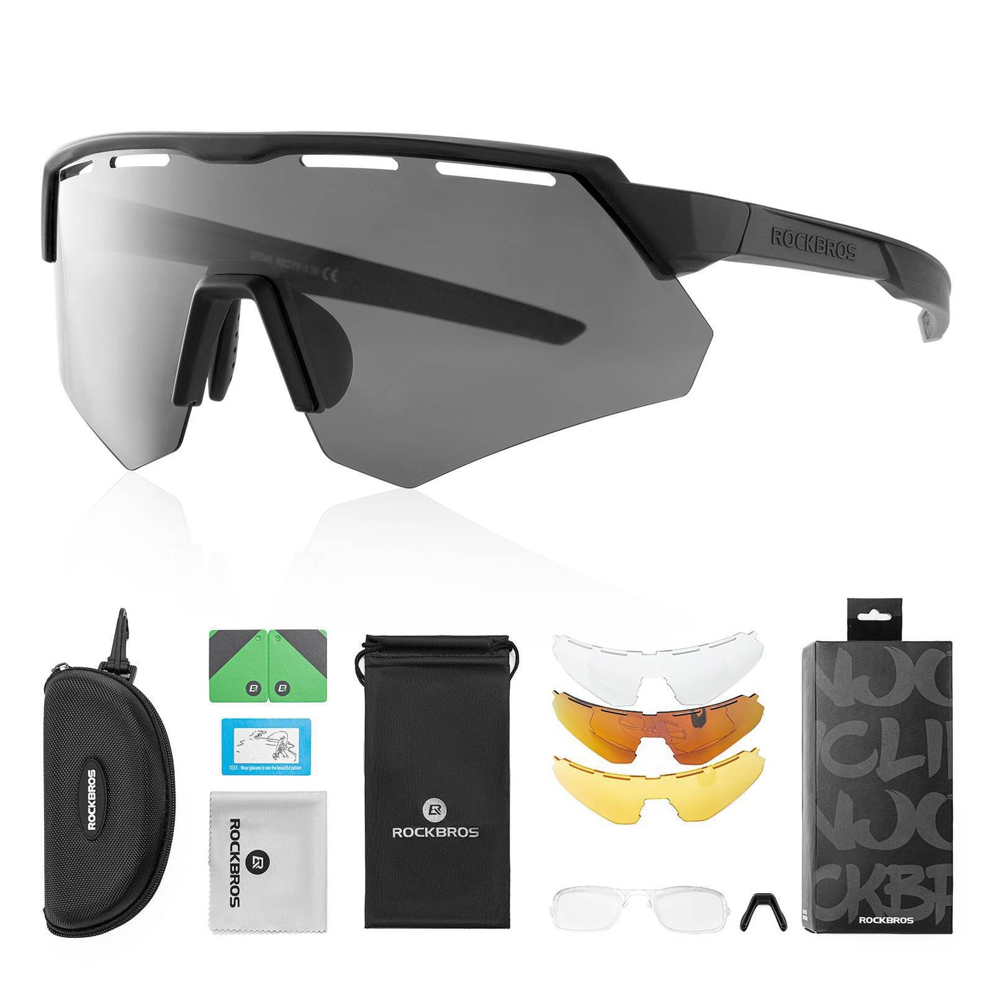 Gafas de ciclismo polarizadas con 4 lentes intercambiables ROCKBROS