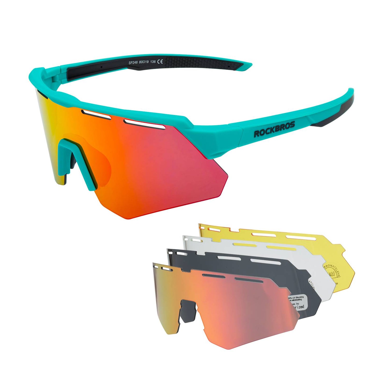 Gafas de ciclismo polarizadas con 4 lentes intercambiables ROCKBROS