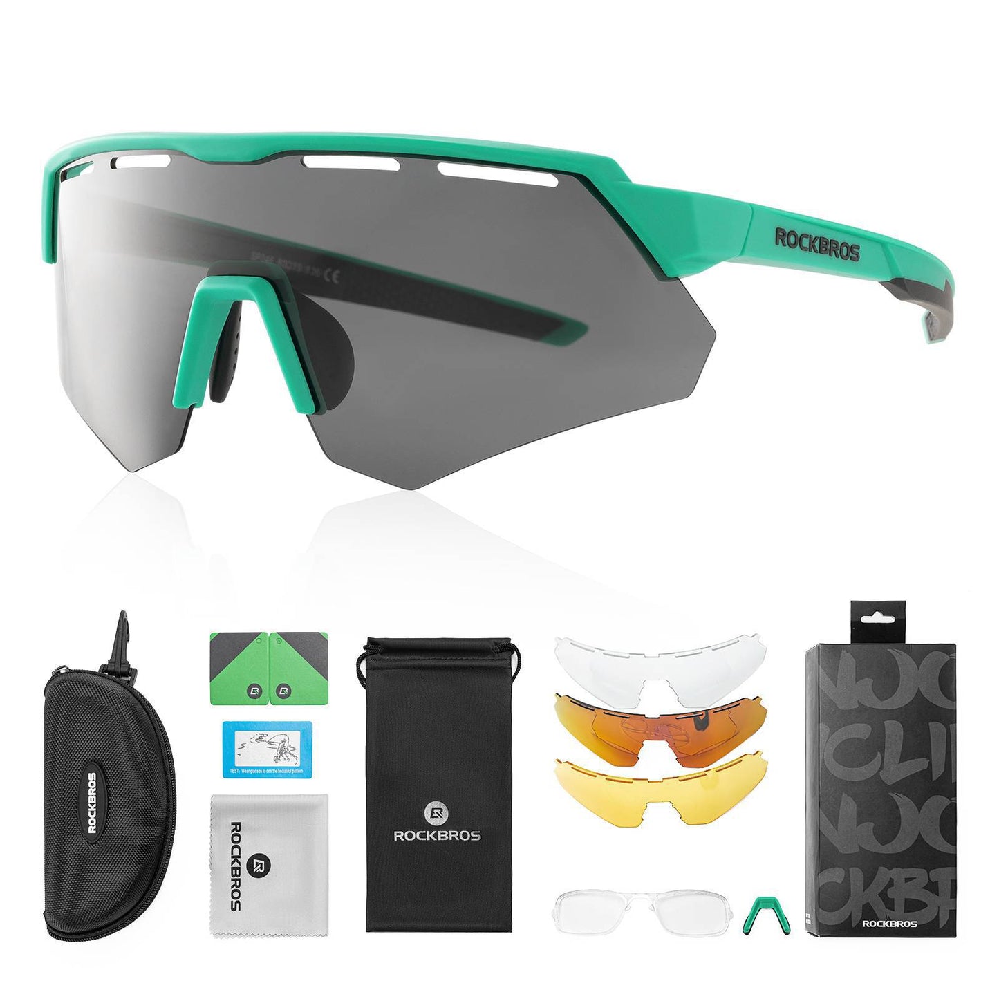 Gafas de ciclismo polarizadas con 4 lentes intercambiables ROCKBROS