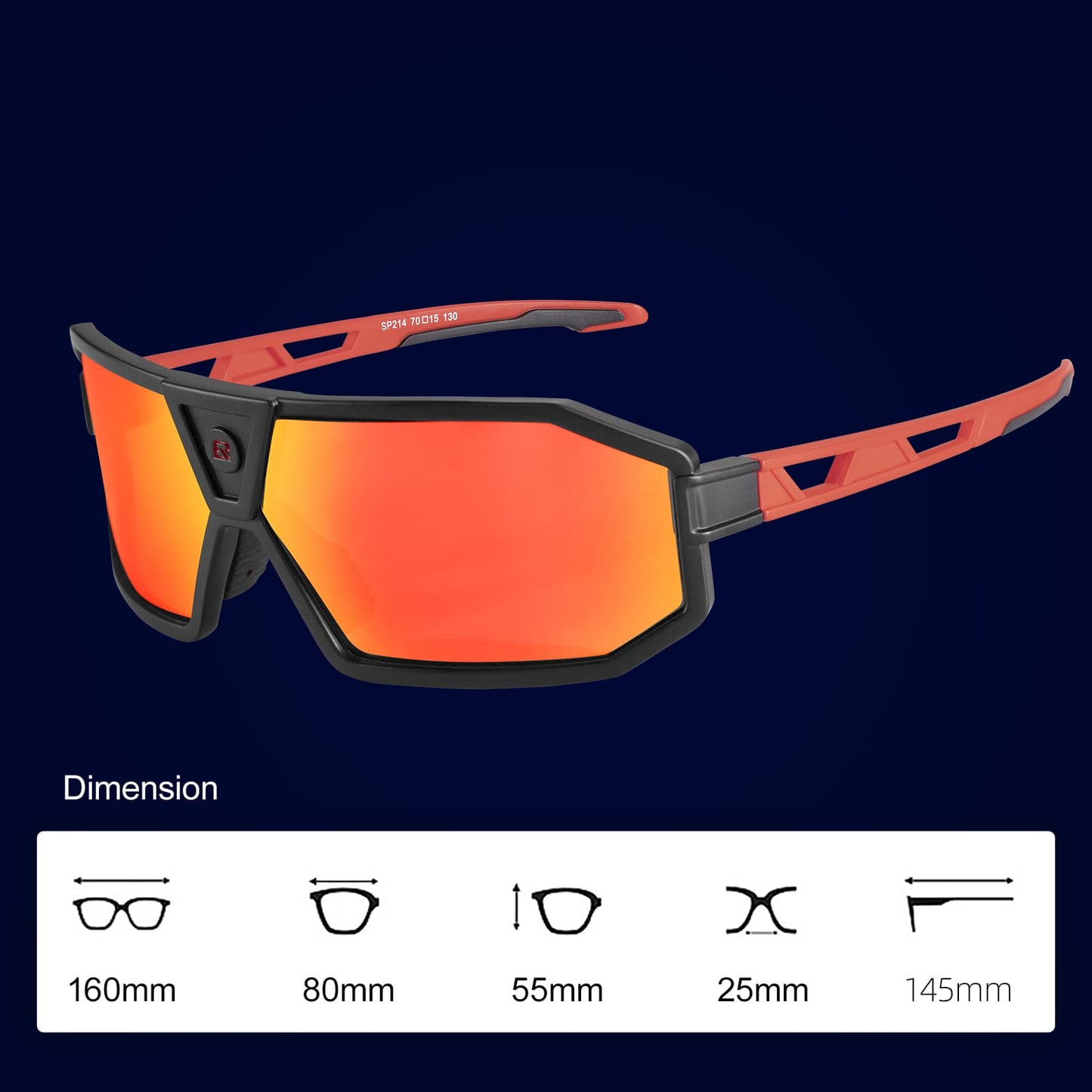 Gafas de sol polarizadas para ciclismo unisex, color negro y rojo, ROCKBROS