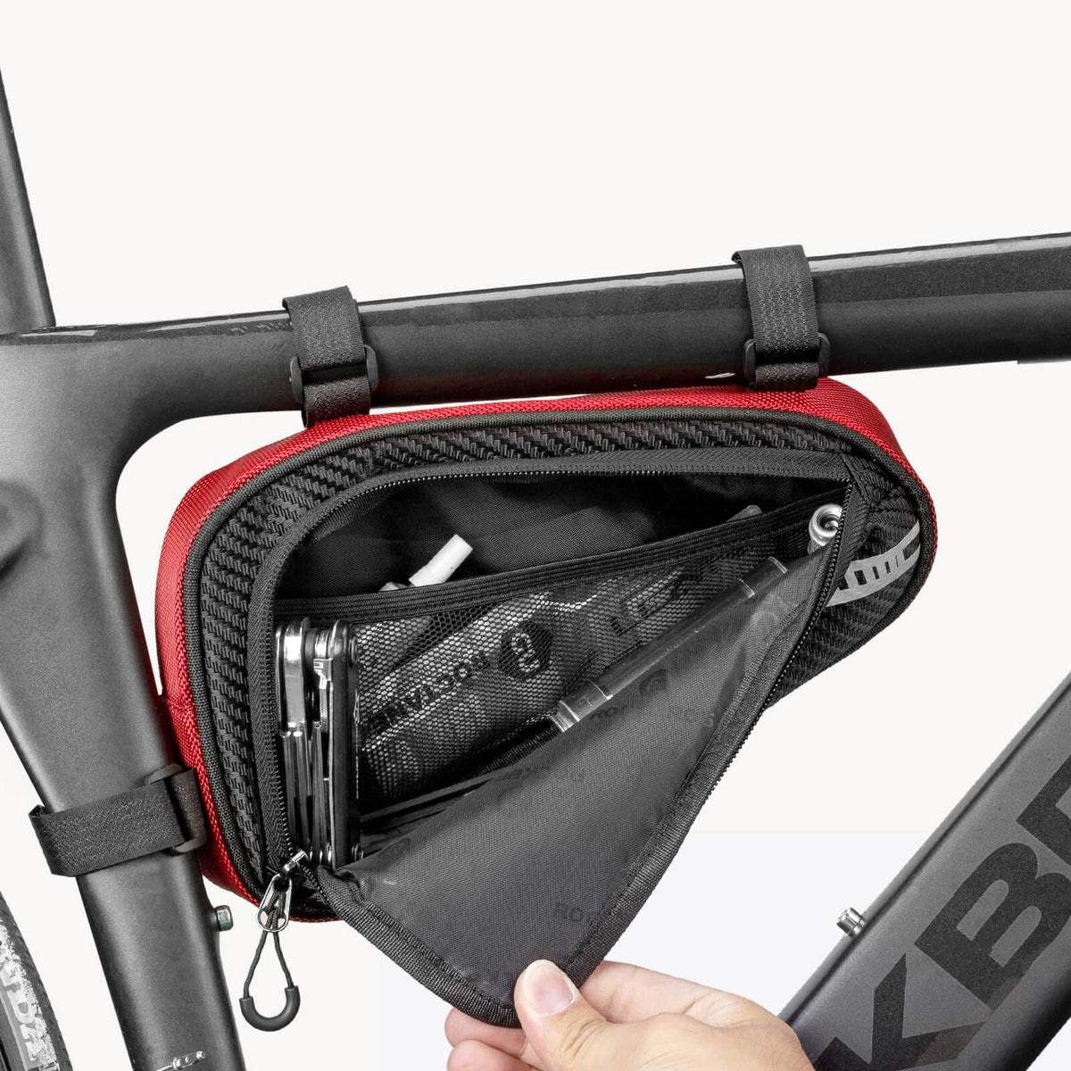 ROCKBROS Bolsa de cuadro impermeable bolsa triangular para MTB y bicicletas de carretera 1,2L