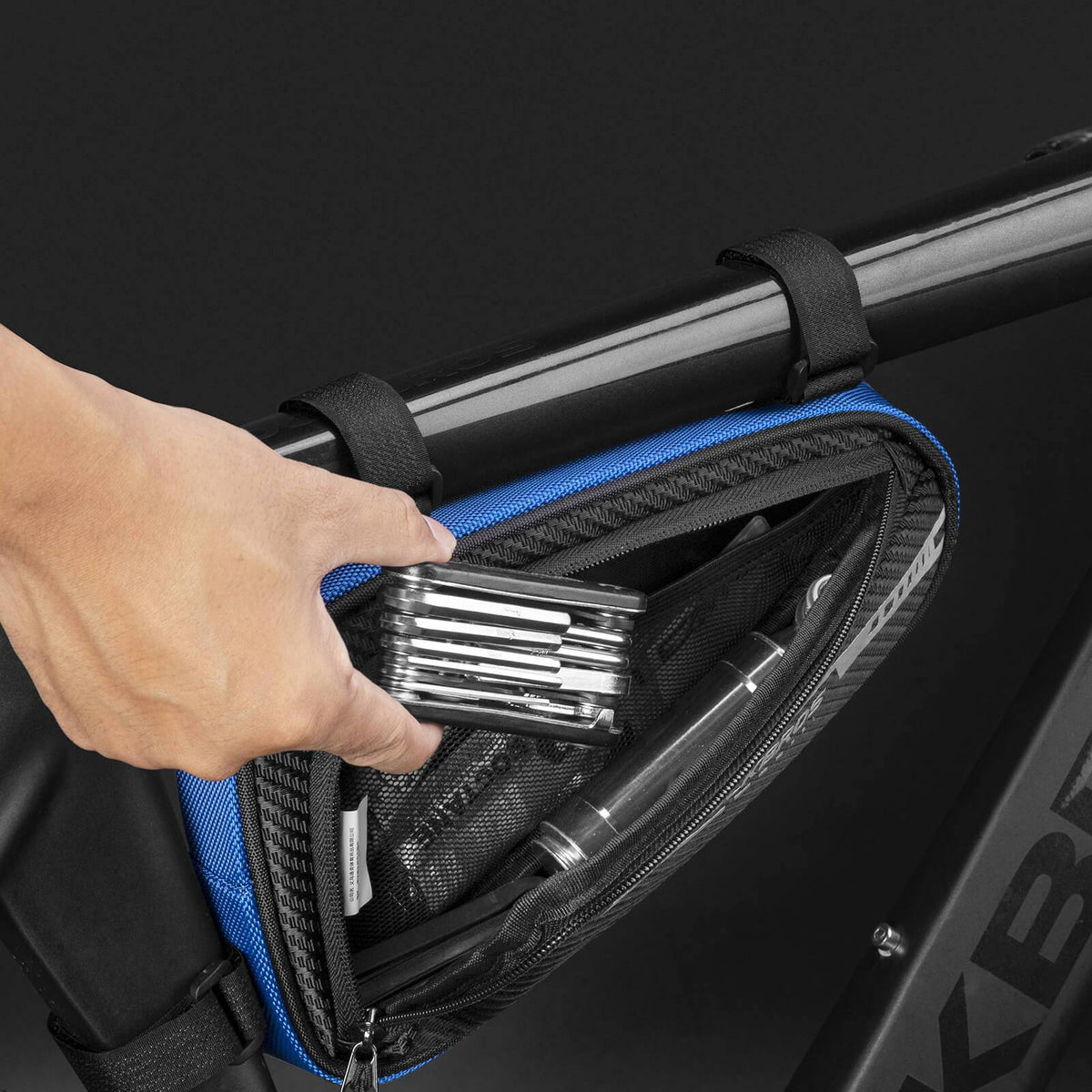 ROCKBROS Bolsa de cuadro impermeable bolsa triangular para MTB y bicicletas de carretera 1,2L