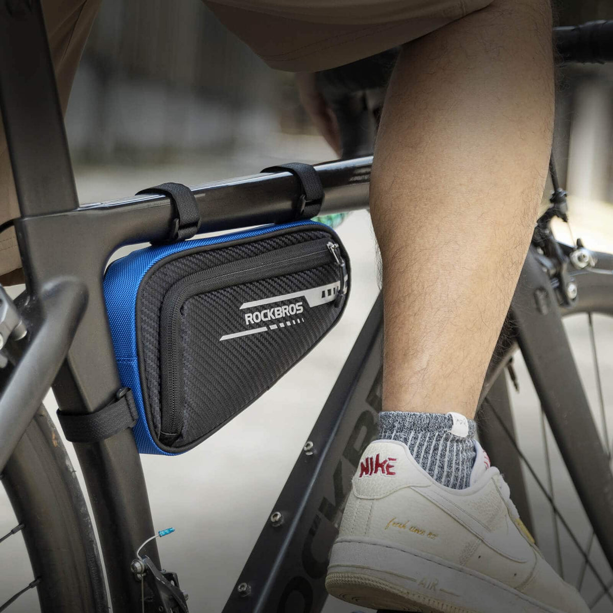 ROCKBROS Bolsa de cuadro impermeable bolsa triangular para MTB y bicicletas de carretera 1,2L