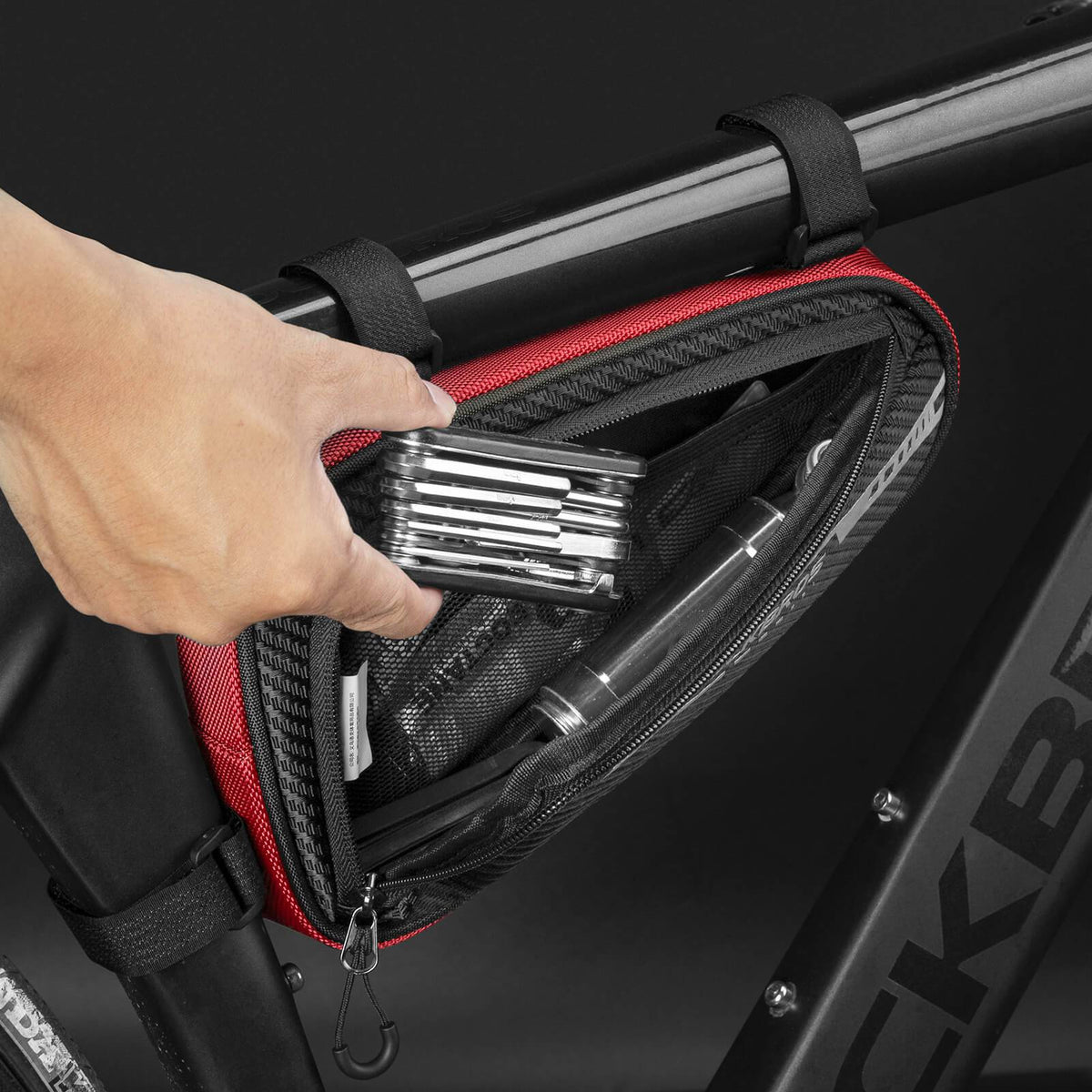 ROCKBROS Bolsa de cuadro impermeable bolsa triangular para MTB y bicicletas de carretera 1,2L