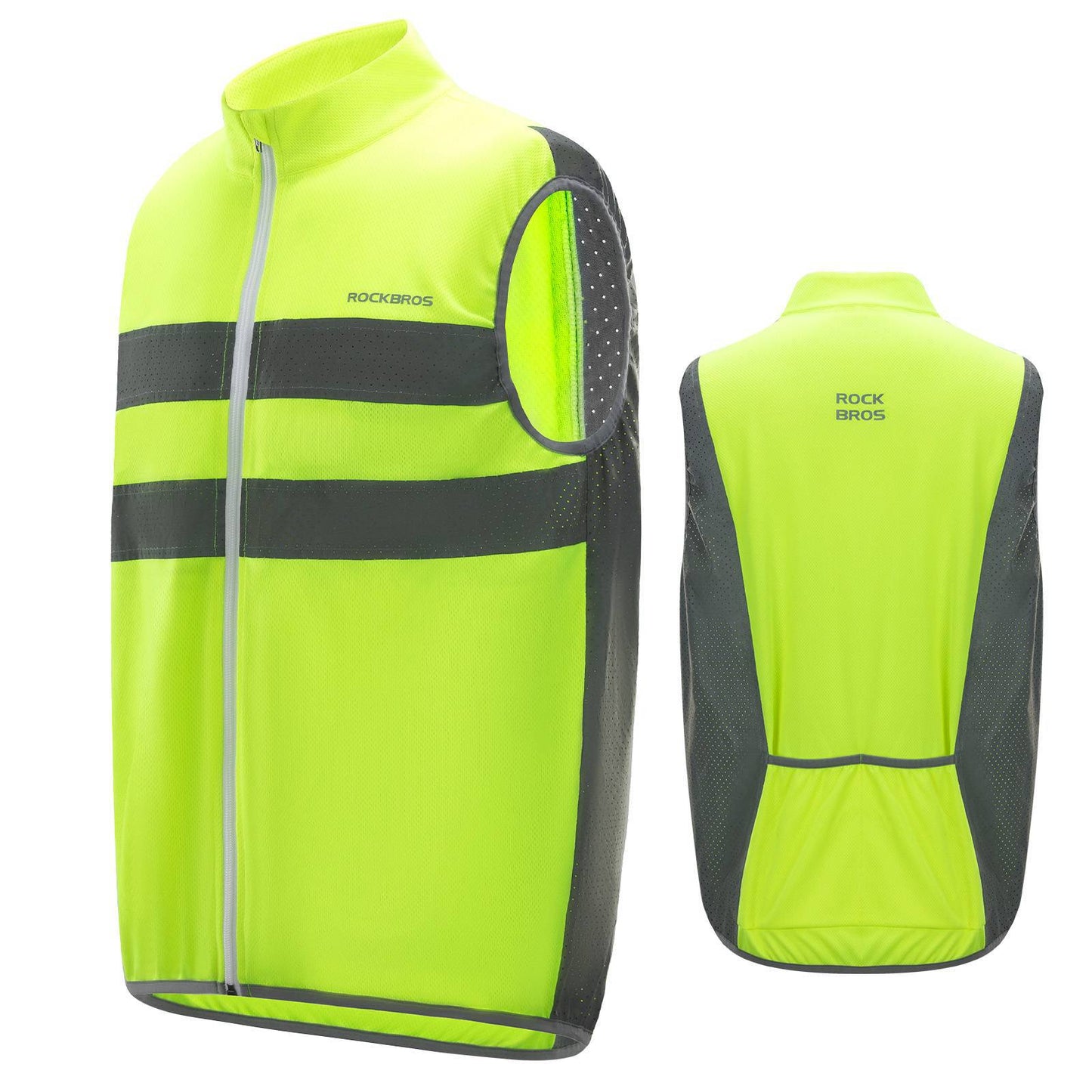 Chaleco reflectante para montar a caballo, chaleco de seguridad, verde fluorescente, ROCKBROS
