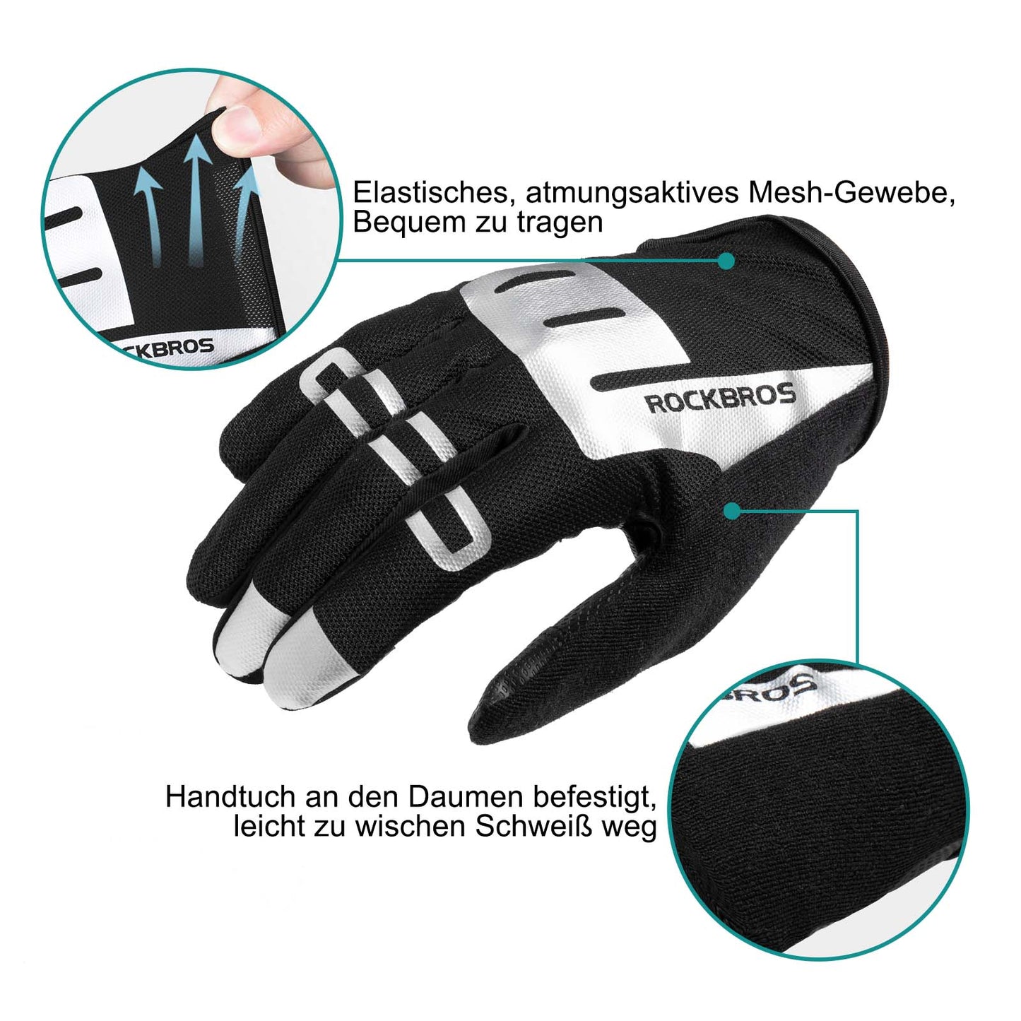 Guantes de equitación Full Finger SBR Guantes deportivos para hombre M-XXL ROCKBROS