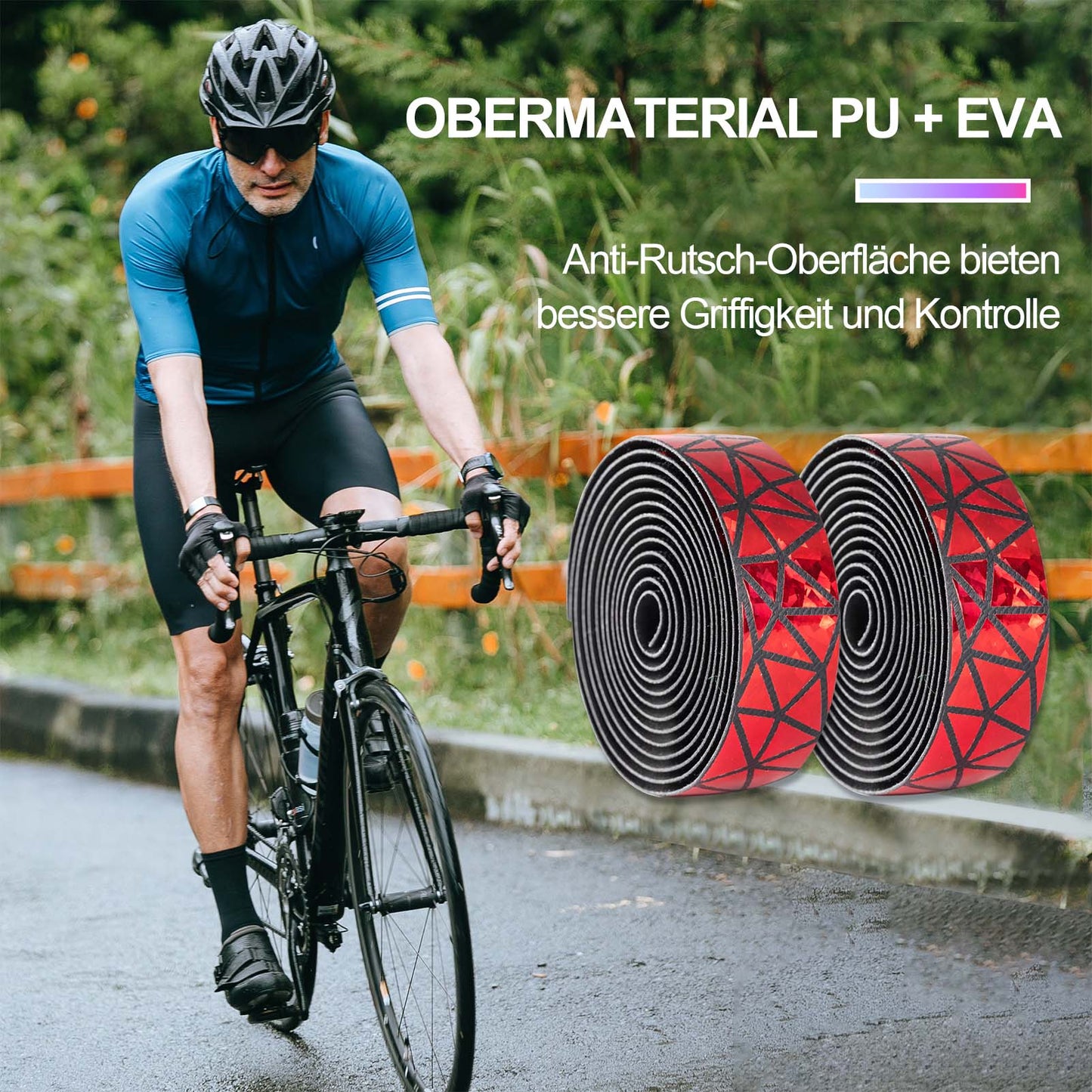 Cinta de manillar de bicicleta antideslizante para bicicletas de montaña y carretera, 2 rollos, ROCKBROS