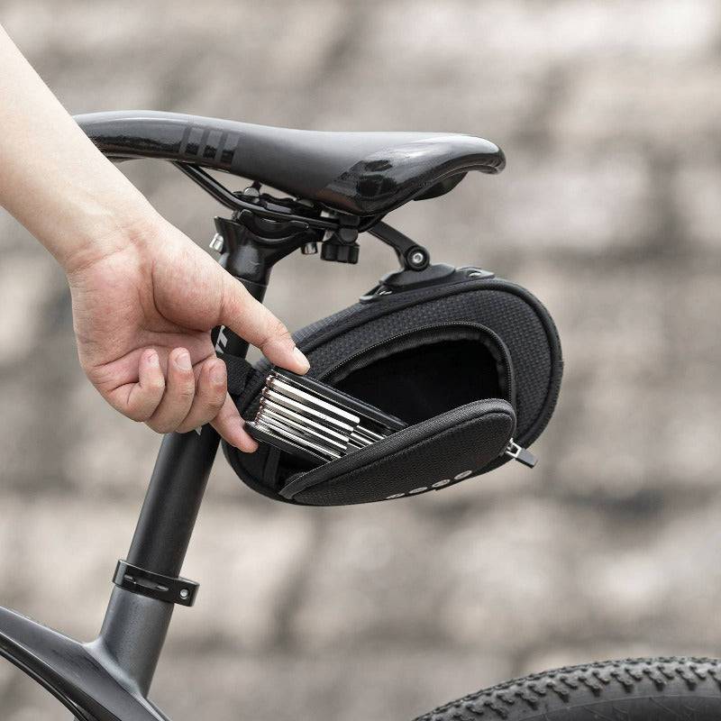 Bolsa de sillín con cierre rápido, 1L, para MTB, bicicleta de carretera, bicicleta plegable, ROCKBROS