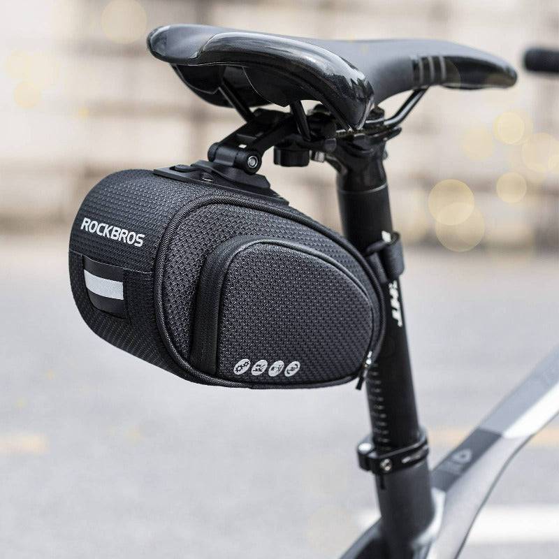 Bolsa de sillín con cierre rápido, 1L, para MTB, bicicleta de carretera, bicicleta plegable, ROCKBROS